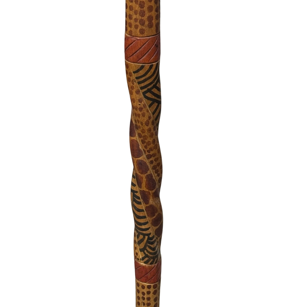 Vintage Hand-Carved Wooden Elephant Safari Walking Stick Cane African Wood 36"