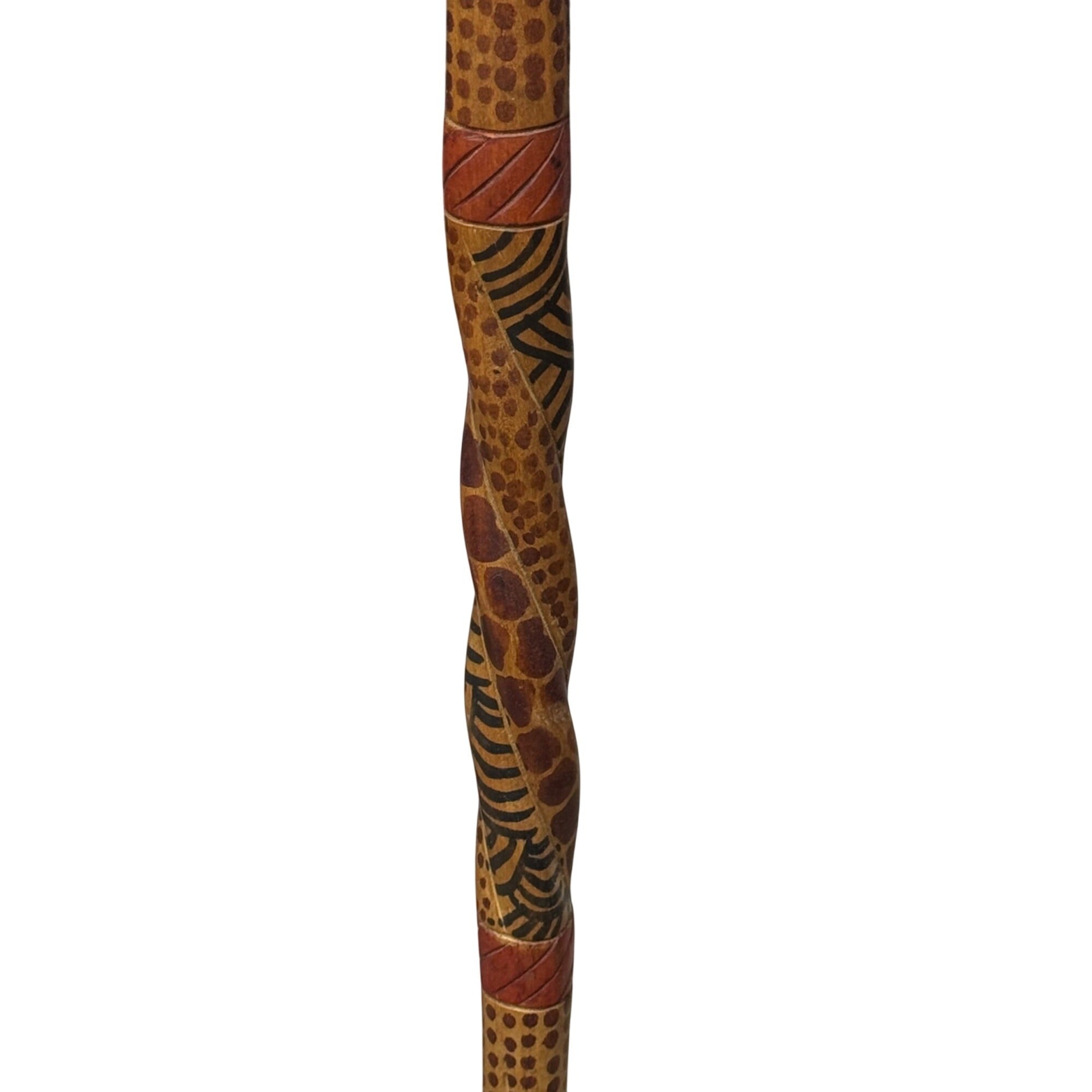 Vintage Hand-Carved Wooden Elephant Safari Walking Stick Cane African Wood 36"