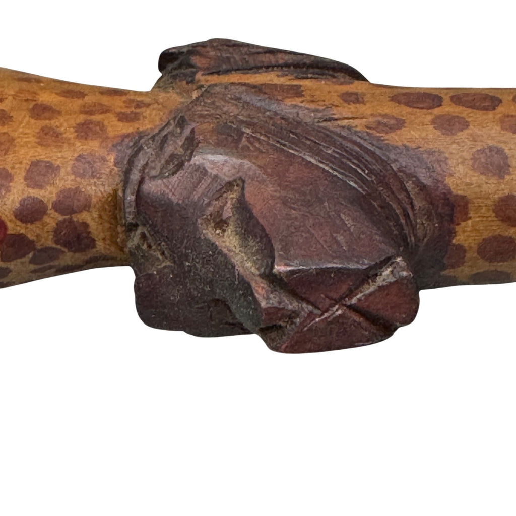 Vintage Hand-Carved Wooden Elephant Safari Walking Stick Cane African Wood 36"