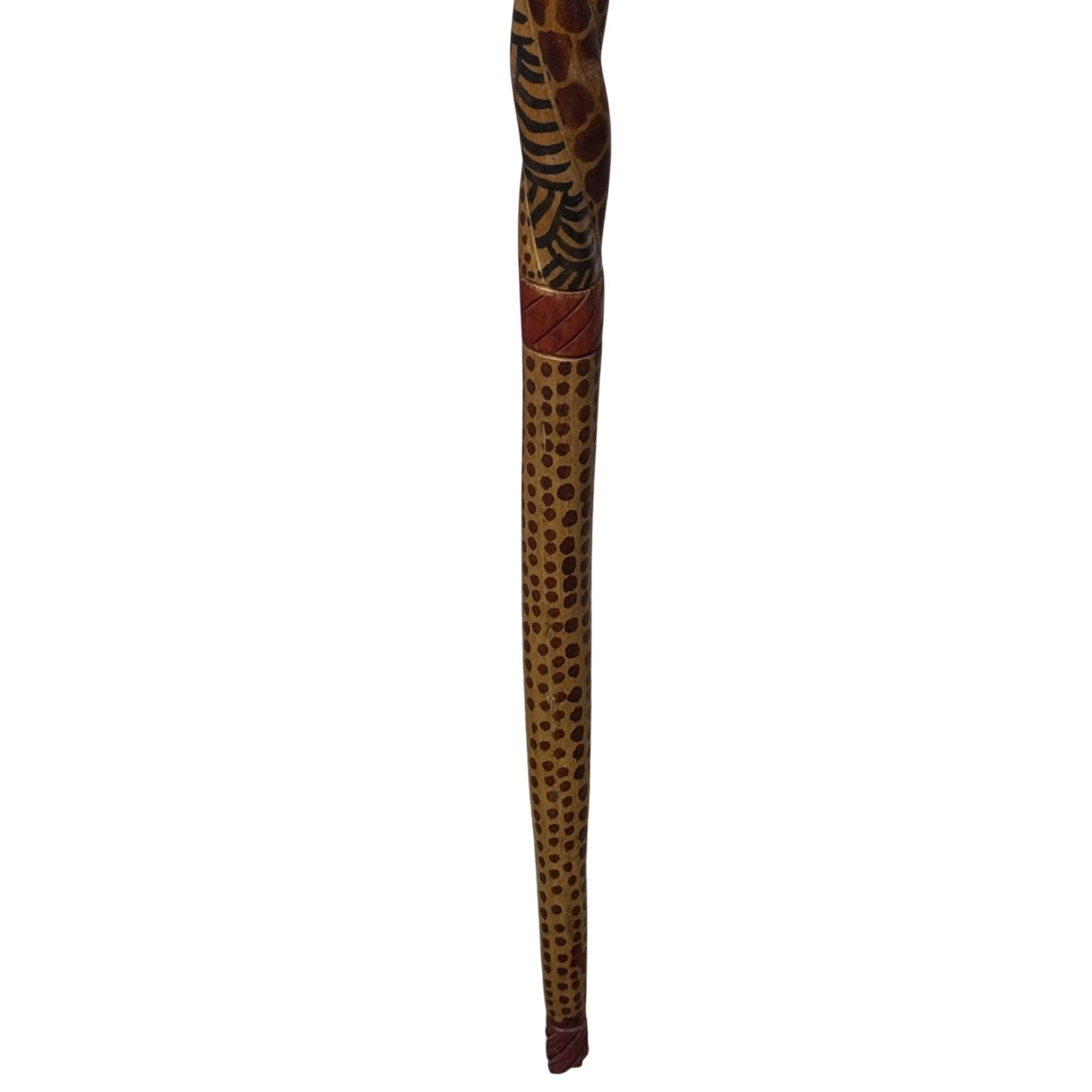 Vintage Hand-Carved Wooden Elephant Safari Walking Stick Cane African Wood 36"