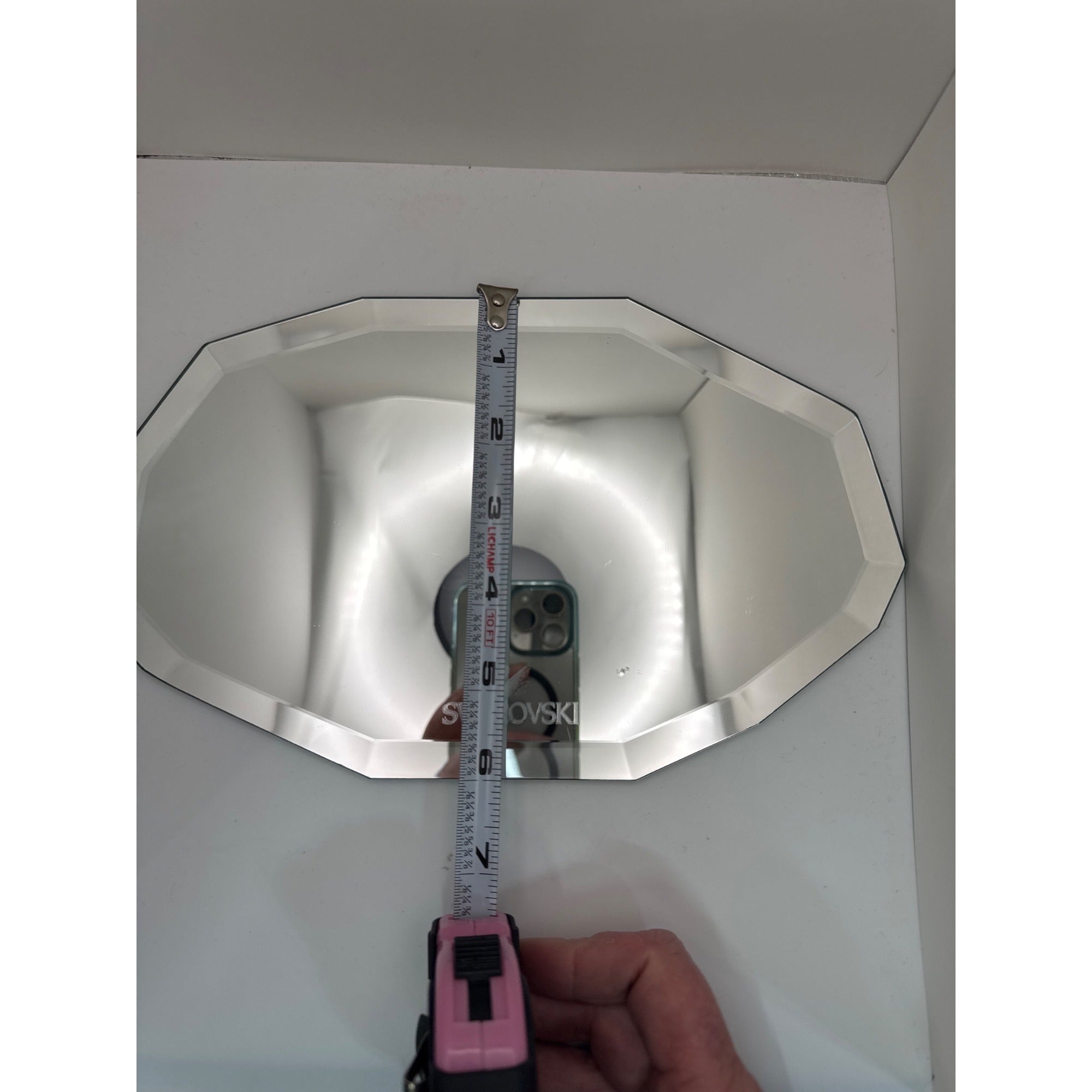 Swarovski Octagonal Crystal Display Mirror Large 10X6 Elegant Faceted Design SEE