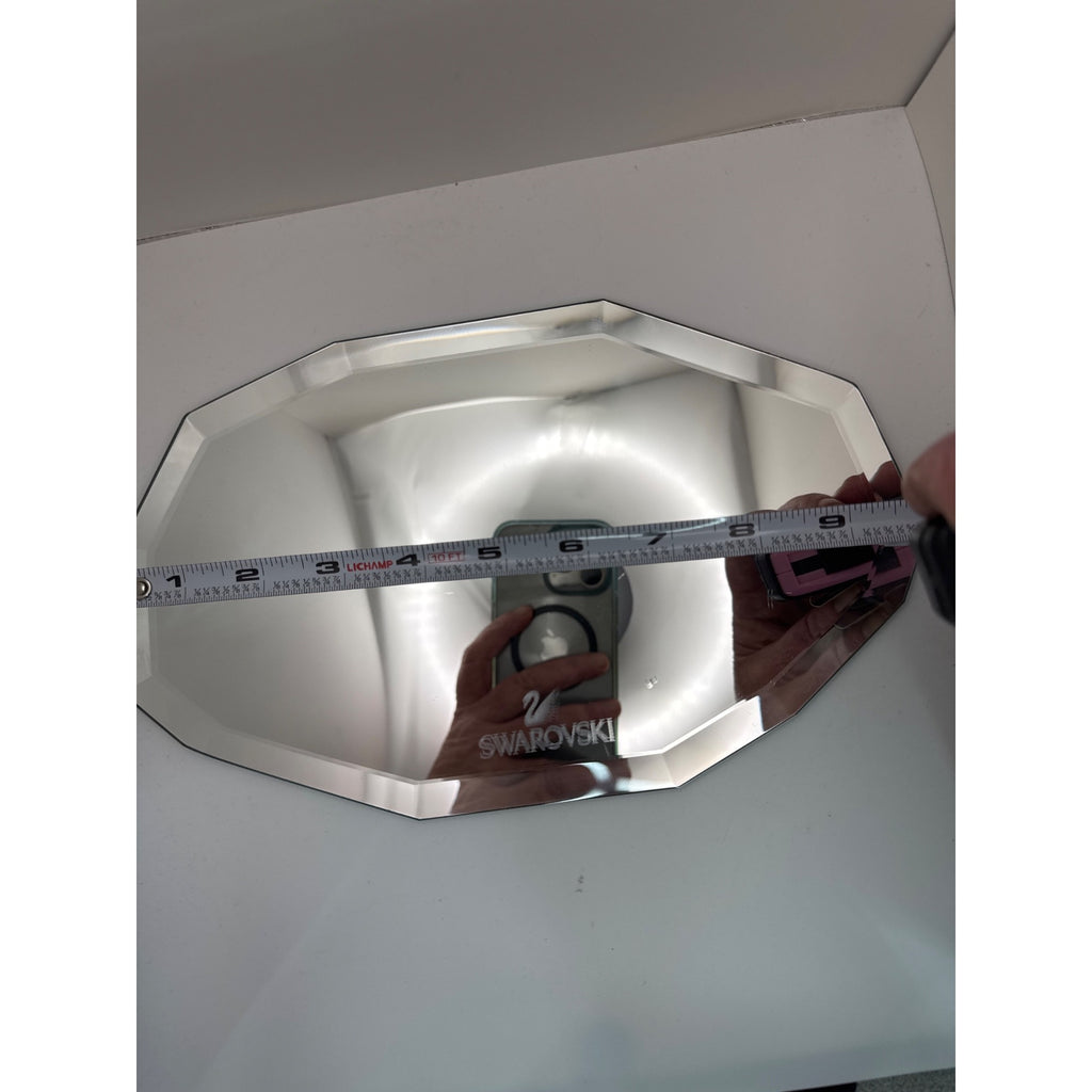 Swarovski Octagonal Crystal Display Mirror Large 10X6 Elegant Faceted Design SEE