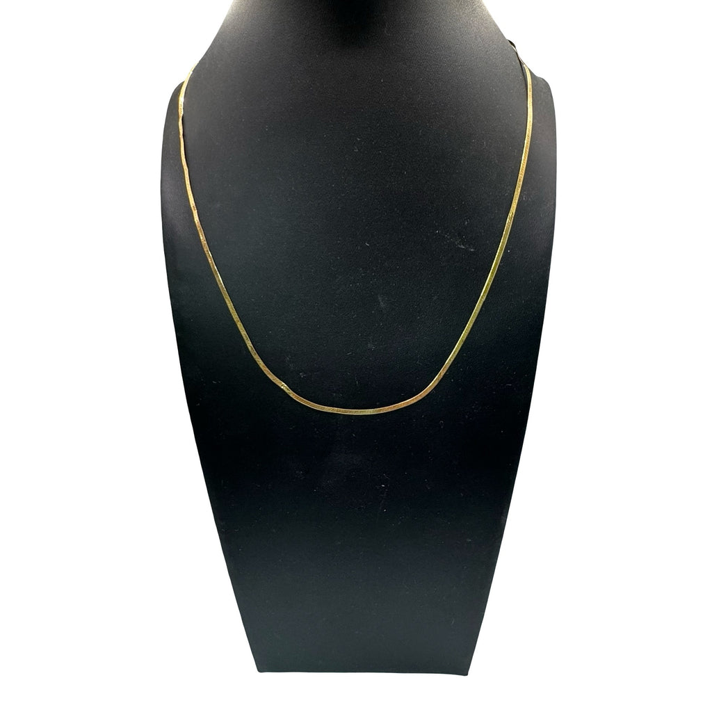 Vintage 14K Gold Italian Herringbone Chain Necklace 19" Long 2.94g Estate Find