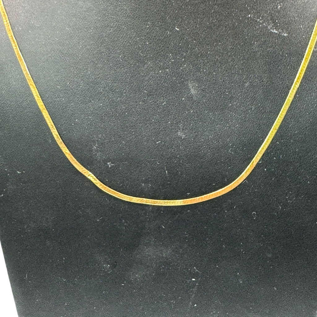 Vintage 14K Gold Italian Herringbone Chain Necklace 19" Long 2.94g Estate Find