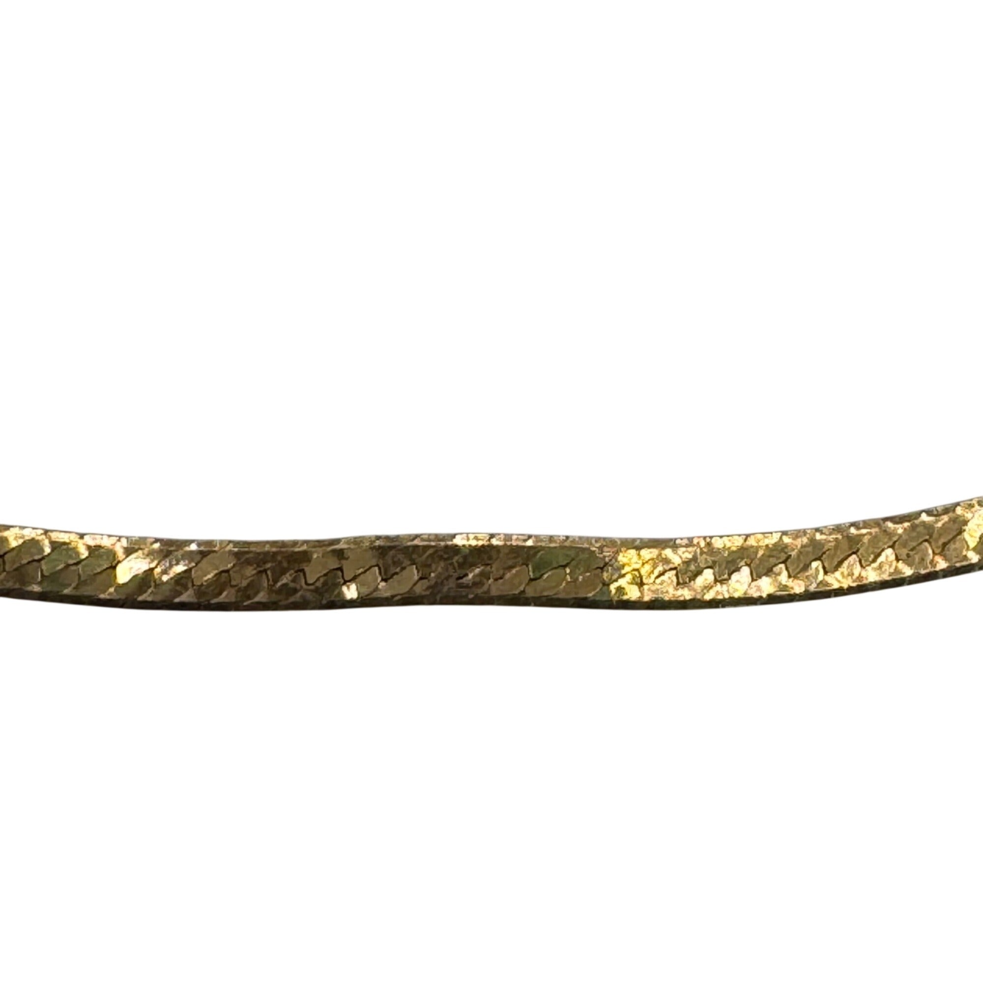 Vintage 14K Gold Italian Herringbone Chain Necklace 19" Long 2.94g Estate Find