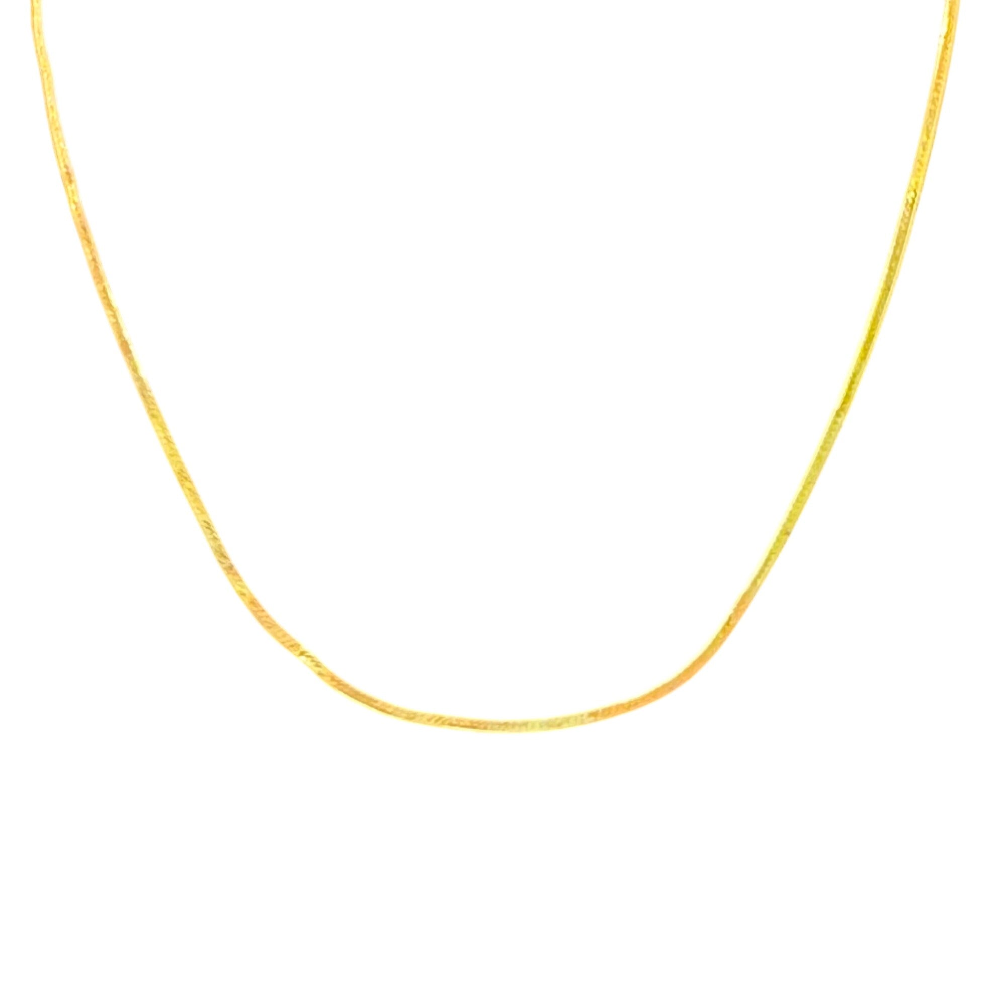 Vintage 14K Gold Italian Herringbone Chain Necklace 19" Long 2.94g Estate Find