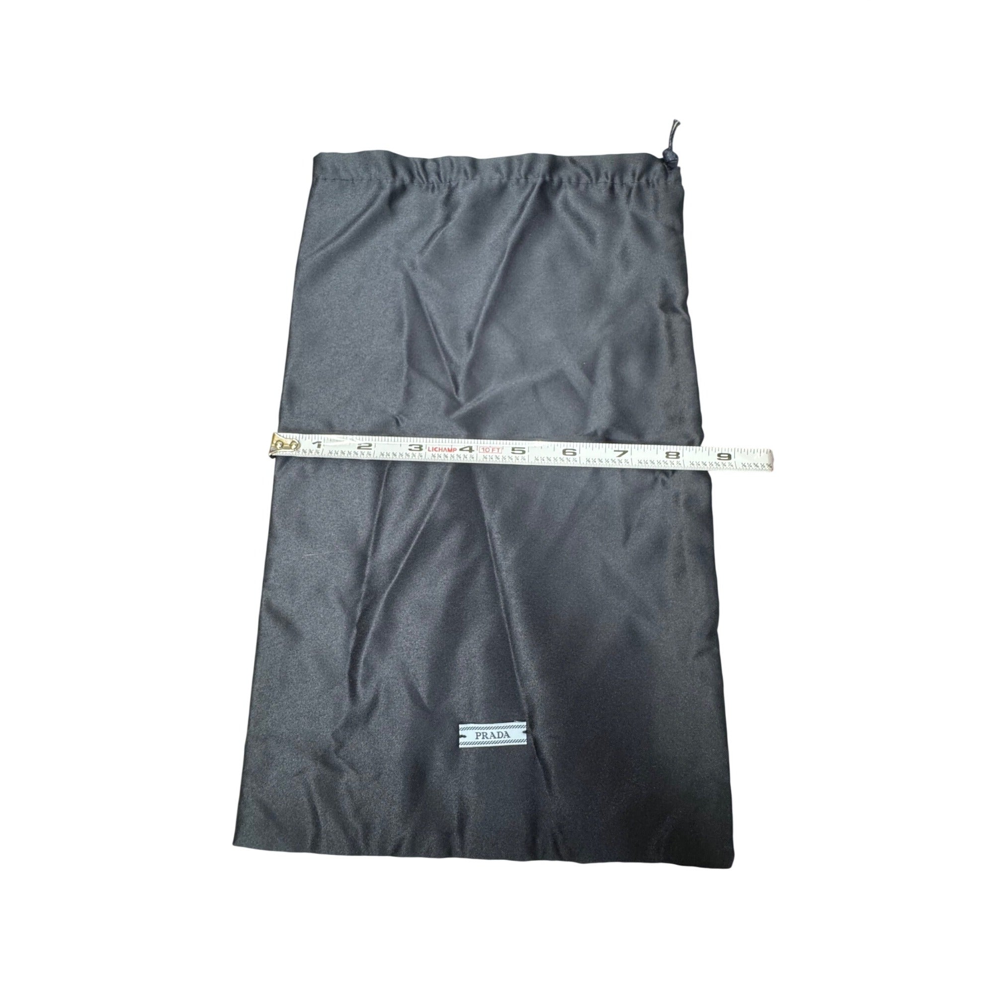 Prada Black Satin Dust Bag 14x8 Drawstring Authentic Shoes Clutch Purse Handbag