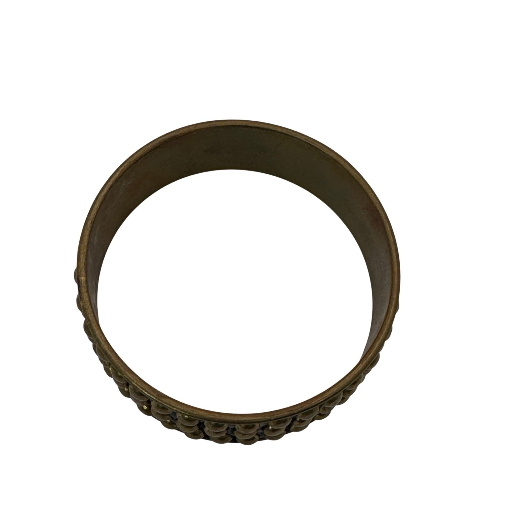 Set Of 4 Brass MCM Brutalist Lot Studded Bangles 7.75-8.25" Boho Stacking