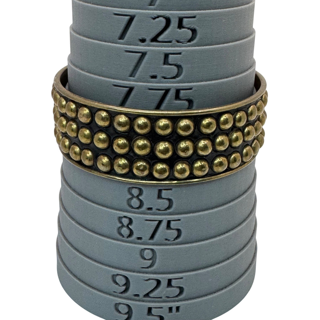 Set Of 4 Brass MCM Brutalist Lot Studded Bangles 7.75-8.25" Boho Stacking