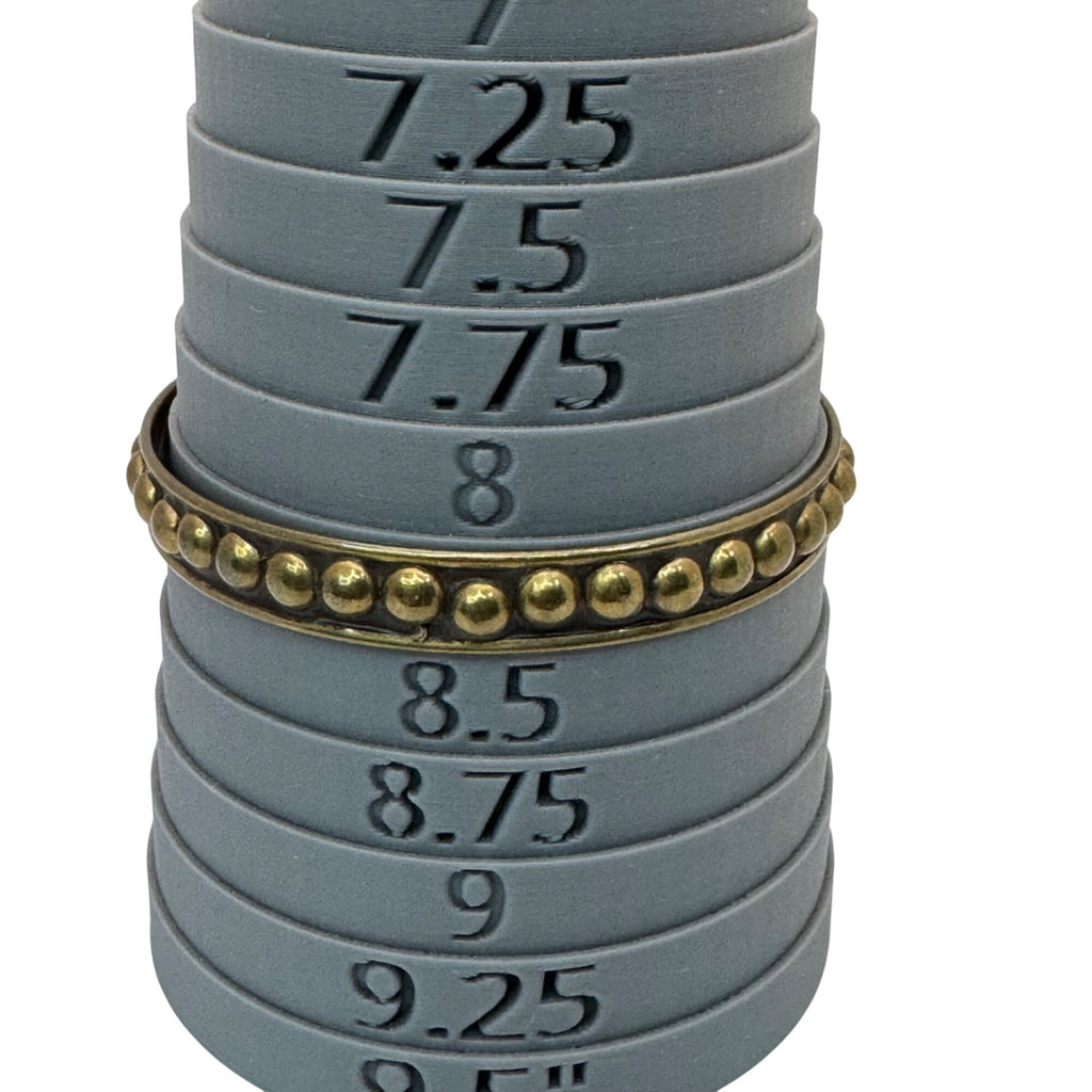 Set Of 4 Brass MCM Brutalist Lot Studded Bangles 7.75-8.25" Boho Stacking