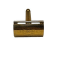 GILLETTE 3 Piece Gold Plated Brass Ball End TECH Safety Razor Estate Vintage