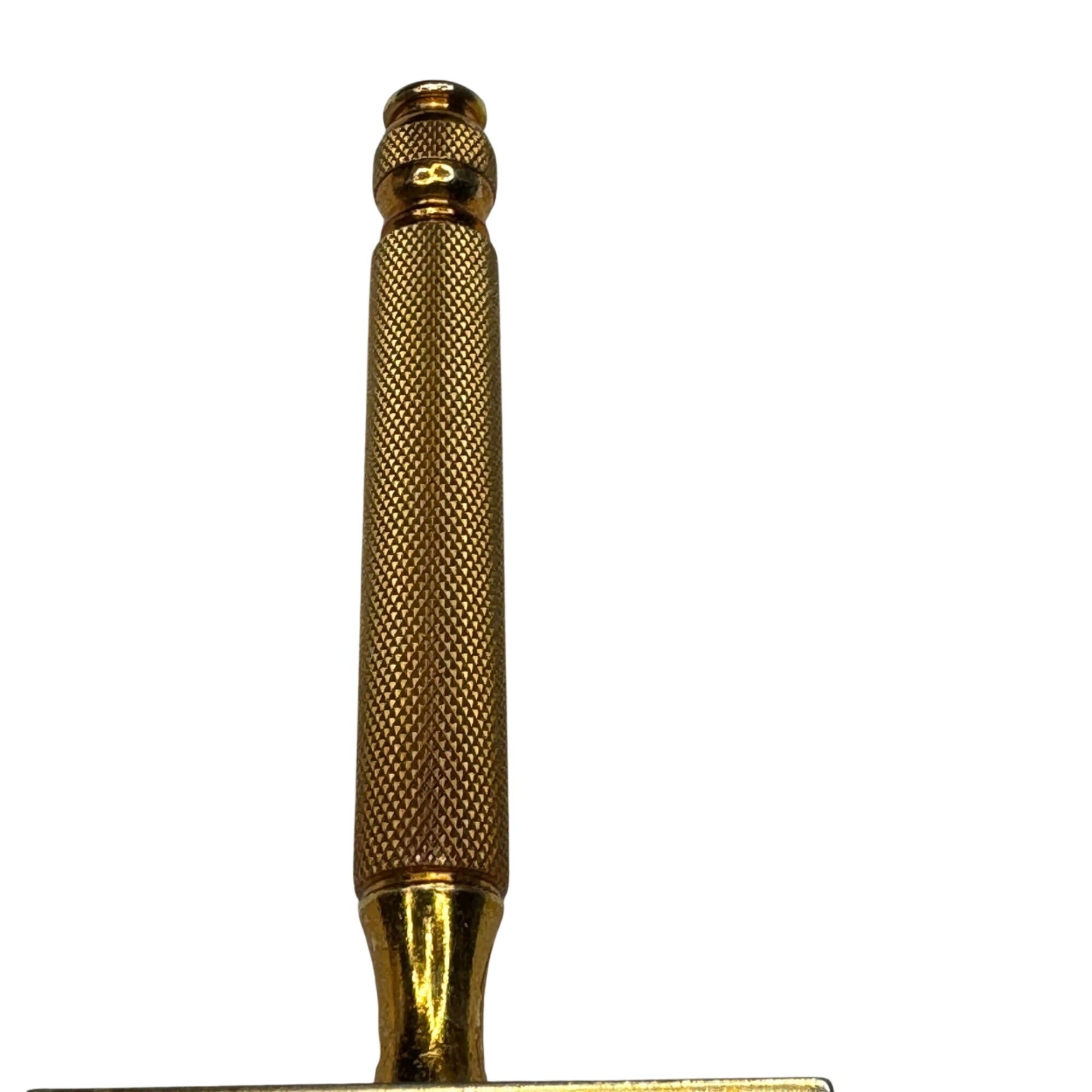 GILLETTE 3 Piece Gold Plated Brass Ball End TECH Safety Razor Estate Vintage
