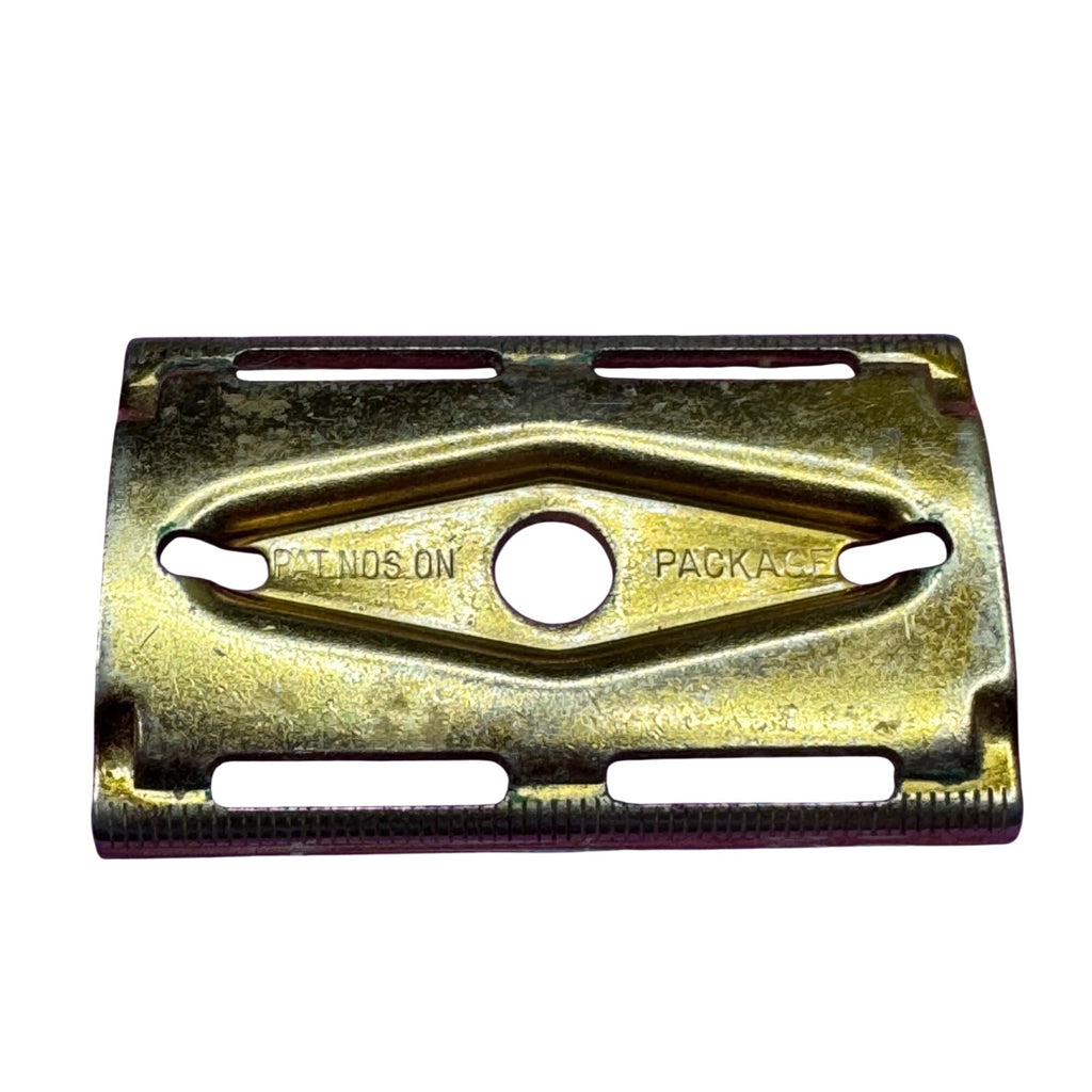 GILLETTE 3 Piece Gold Plated Brass Ball End TECH Safety Razor Estate Vintage