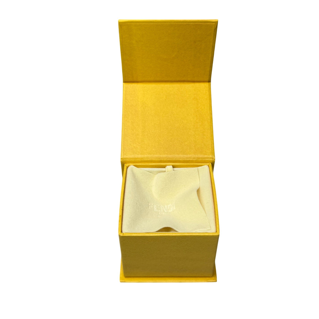 Fendi Yellow Jewelry Gift Box Bracelet Ring Necklace Interior Cushion 3x3x2.5