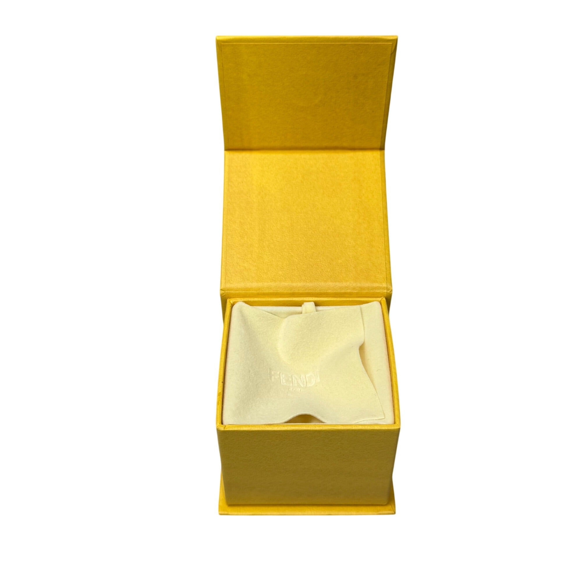 Fendi Yellow Jewelry Gift Box Bracelet Ring Necklace Interior Cushion 3x3x2.5