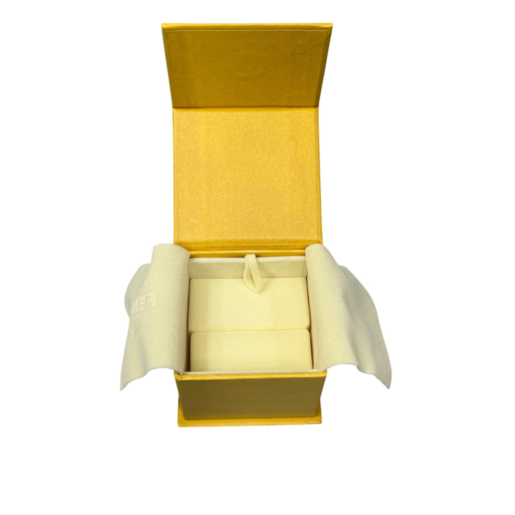 Fendi Yellow Jewelry Gift Box Bracelet Ring Necklace Interior Cushion 3x3x2.5