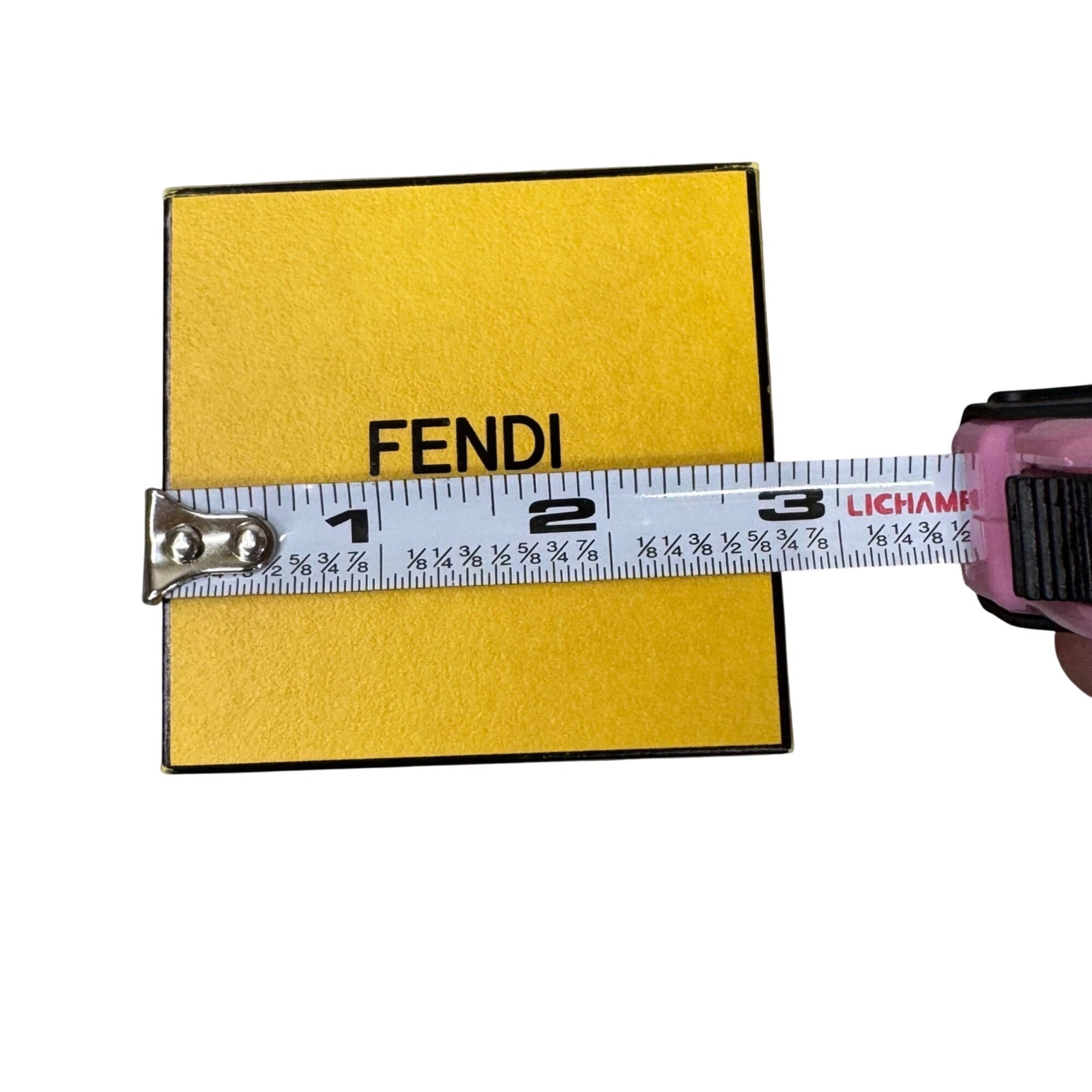 Fendi Yellow Jewelry Gift Box Bracelet Ring Necklace Interior Cushion 3x3x2.5