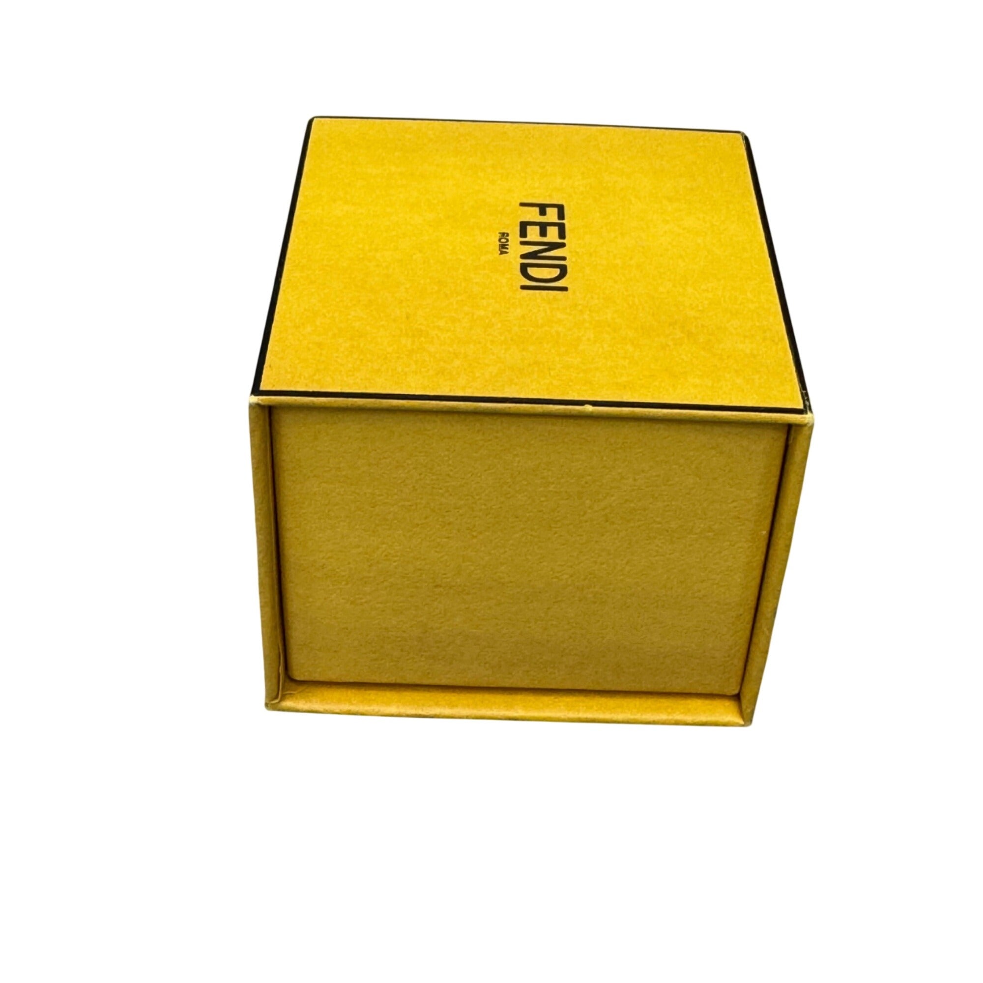 Fendi Yellow Jewelry Gift Box Bracelet Ring Necklace Interior Cushion 3x3x2.5