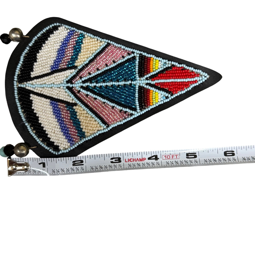 Beaded Necklace Native American Geometric Pendant Pow Wow Dance Beads Handmade