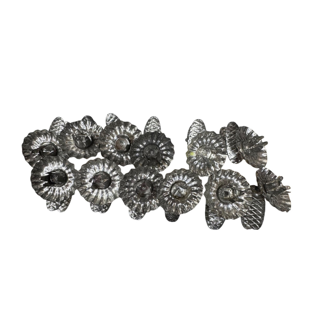 Vintage Metal Christmas Tree Candle Clip Holders Lot Of 12 Silver Tone Pinecone