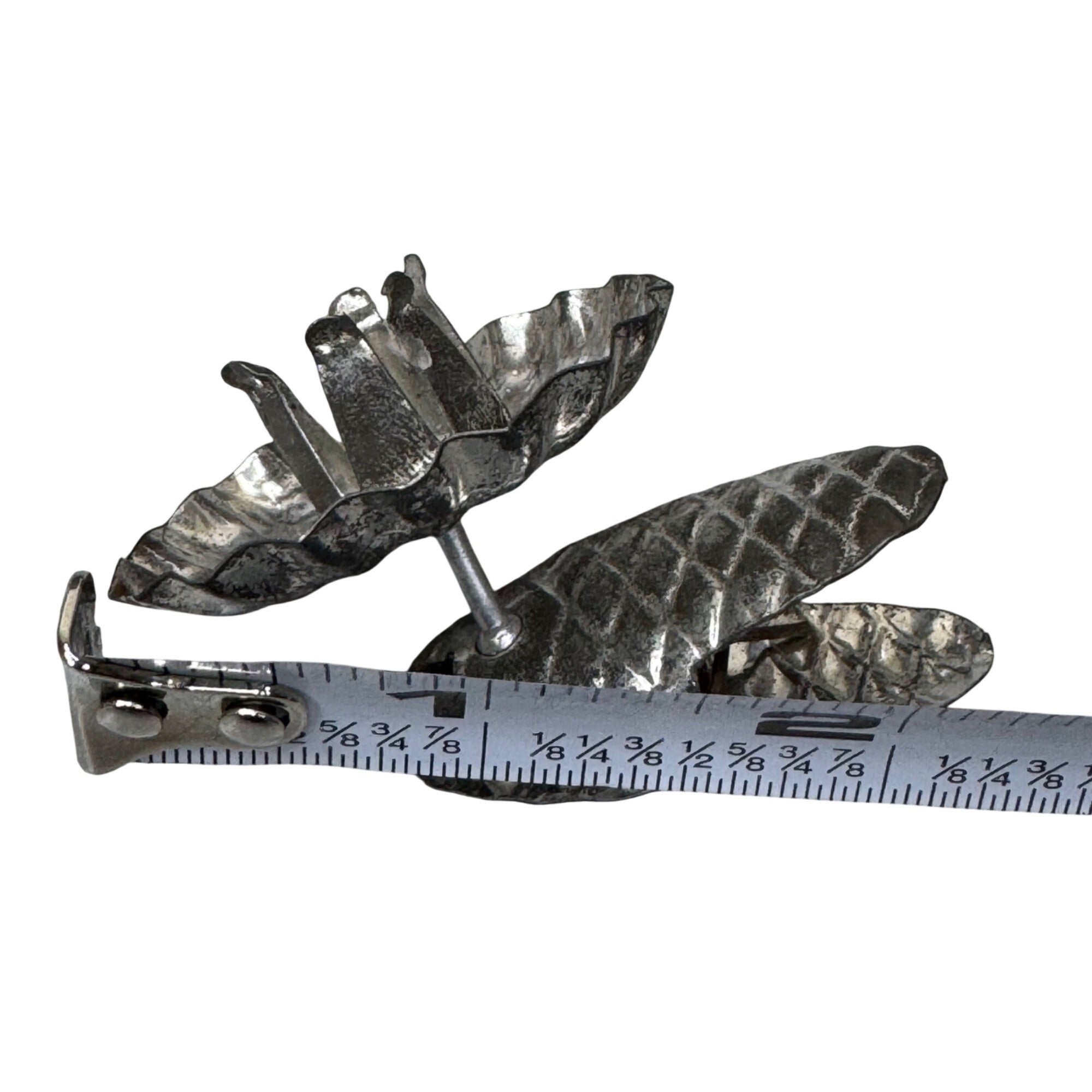 Vintage Metal Christmas Tree Candle Clip Holders Lot Of 12 Silver Tone Pinecone