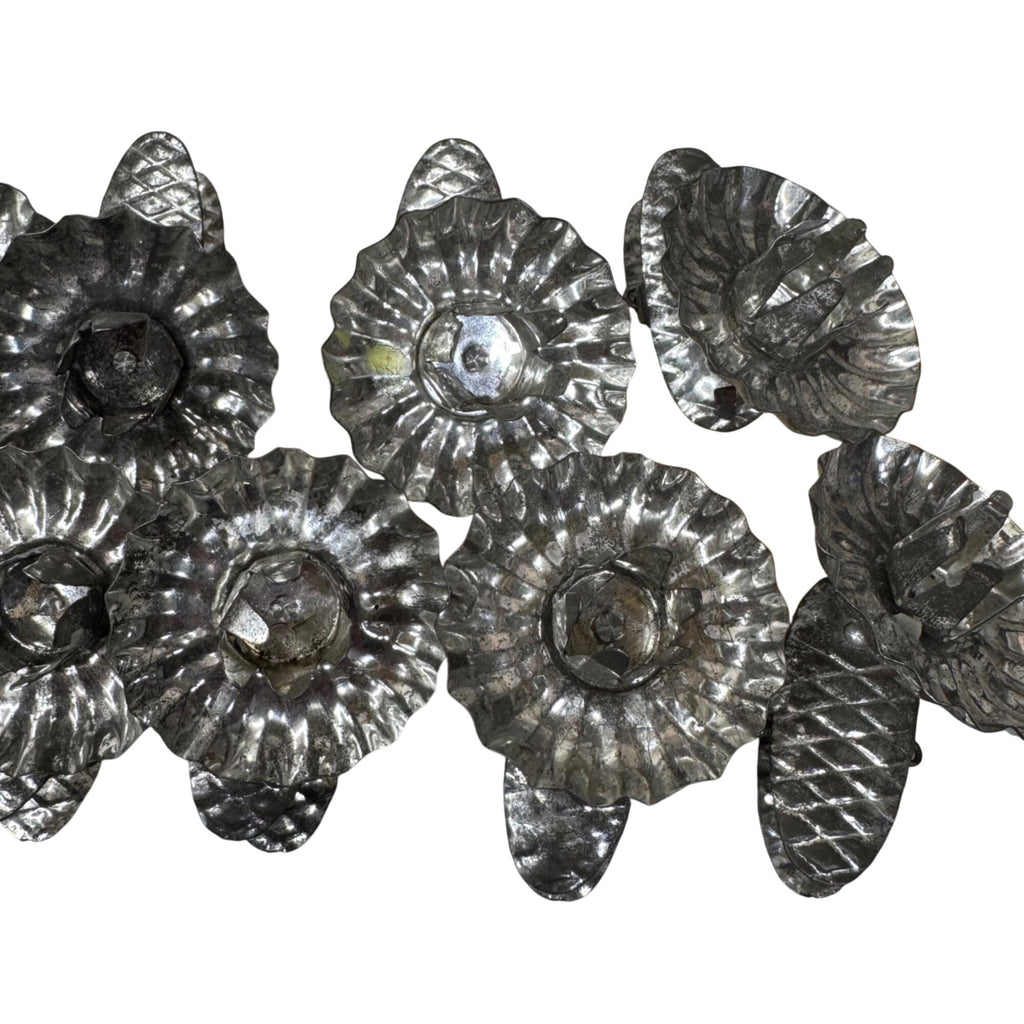 Vintage Metal Christmas Tree Candle Clip Holders Lot Of 12 Silver Tone Pinecone