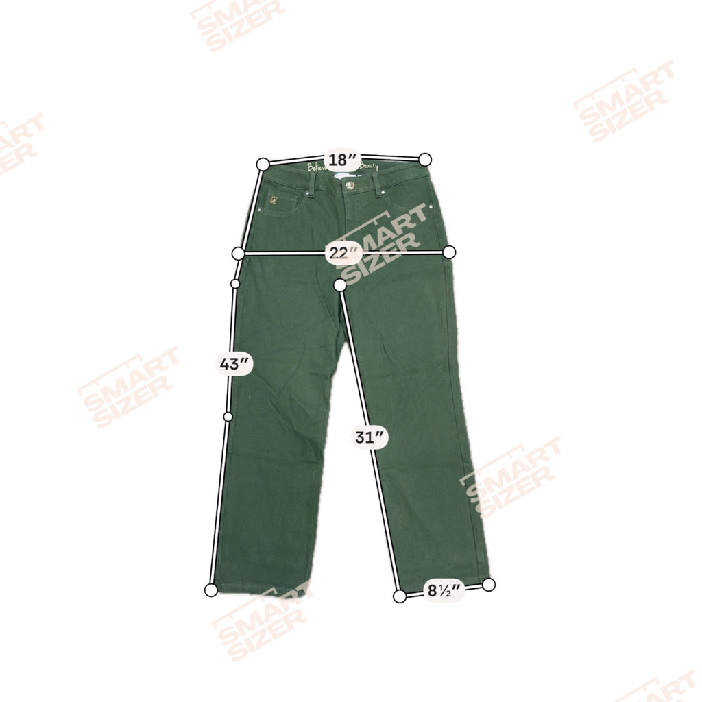 Belle By Kim Gravel Womens Green Straight Leg Pants Sz 4 Jeans Olive New w/o Tag