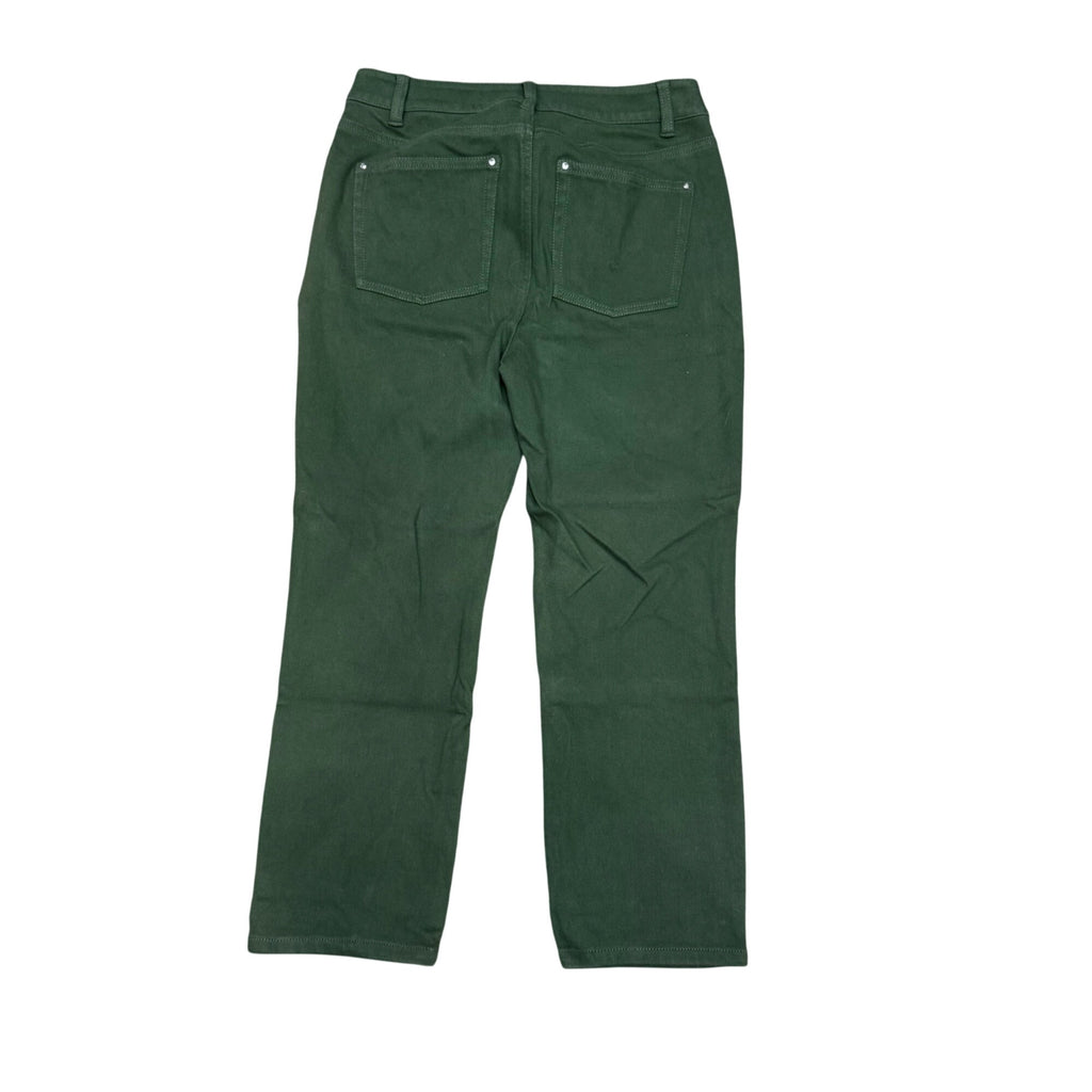 Belle By Kim Gravel Womens Green Straight Leg Pants Sz 4 Jeans Olive New w/o Tag