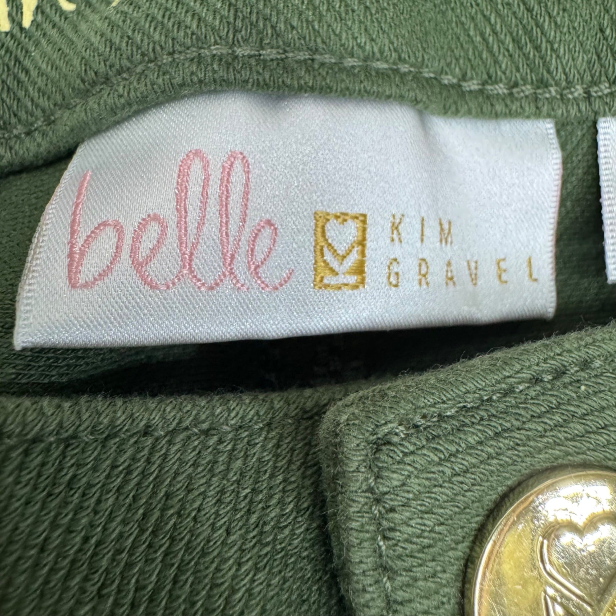 Belle By Kim Gravel Womens Green Straight Leg Pants Sz 4 Jeans Olive New w/o Tag