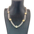 Byzantine Coin Sterling Silver Gold Vermeil Multi-Strand Necklace Choker 16" 34g