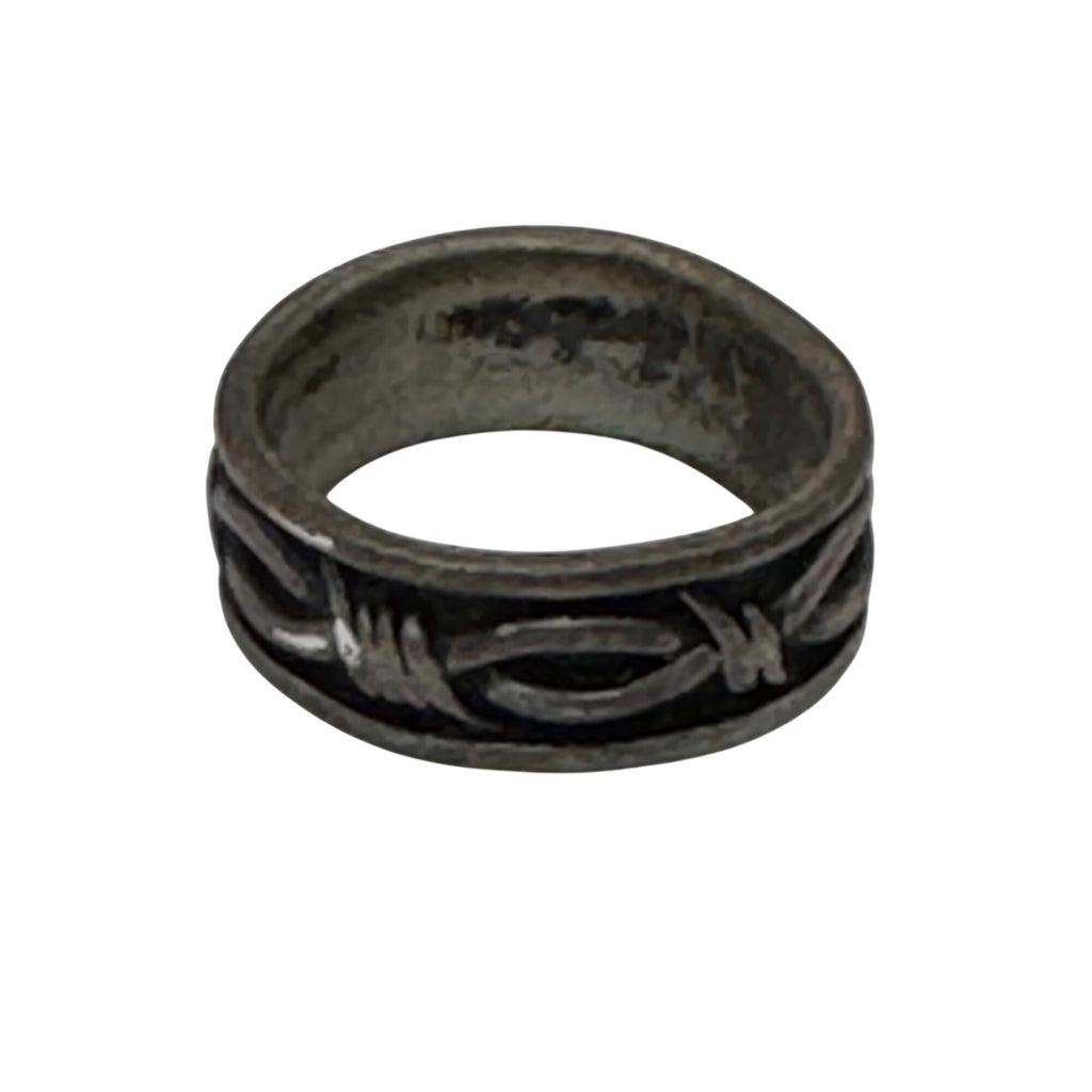 Handcrafted Solid 925 Sterling Silver Barbed Wire Biker Rocker Punk Ring 6.5
