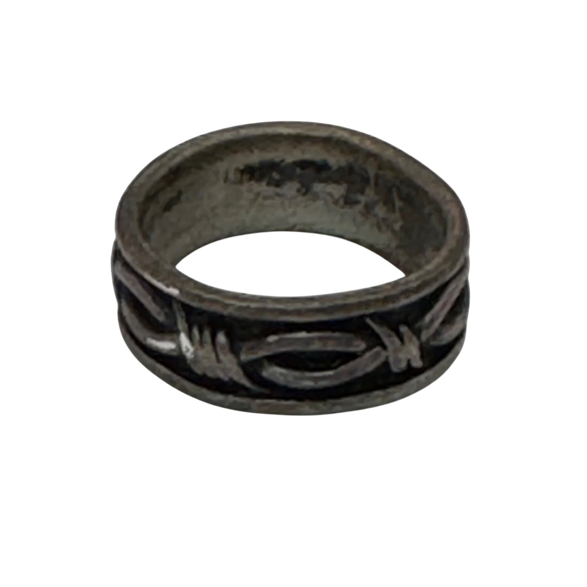 Handcrafted Solid 925 Sterling Silver Barbed Wire Biker Rocker Punk Ring 6.5
