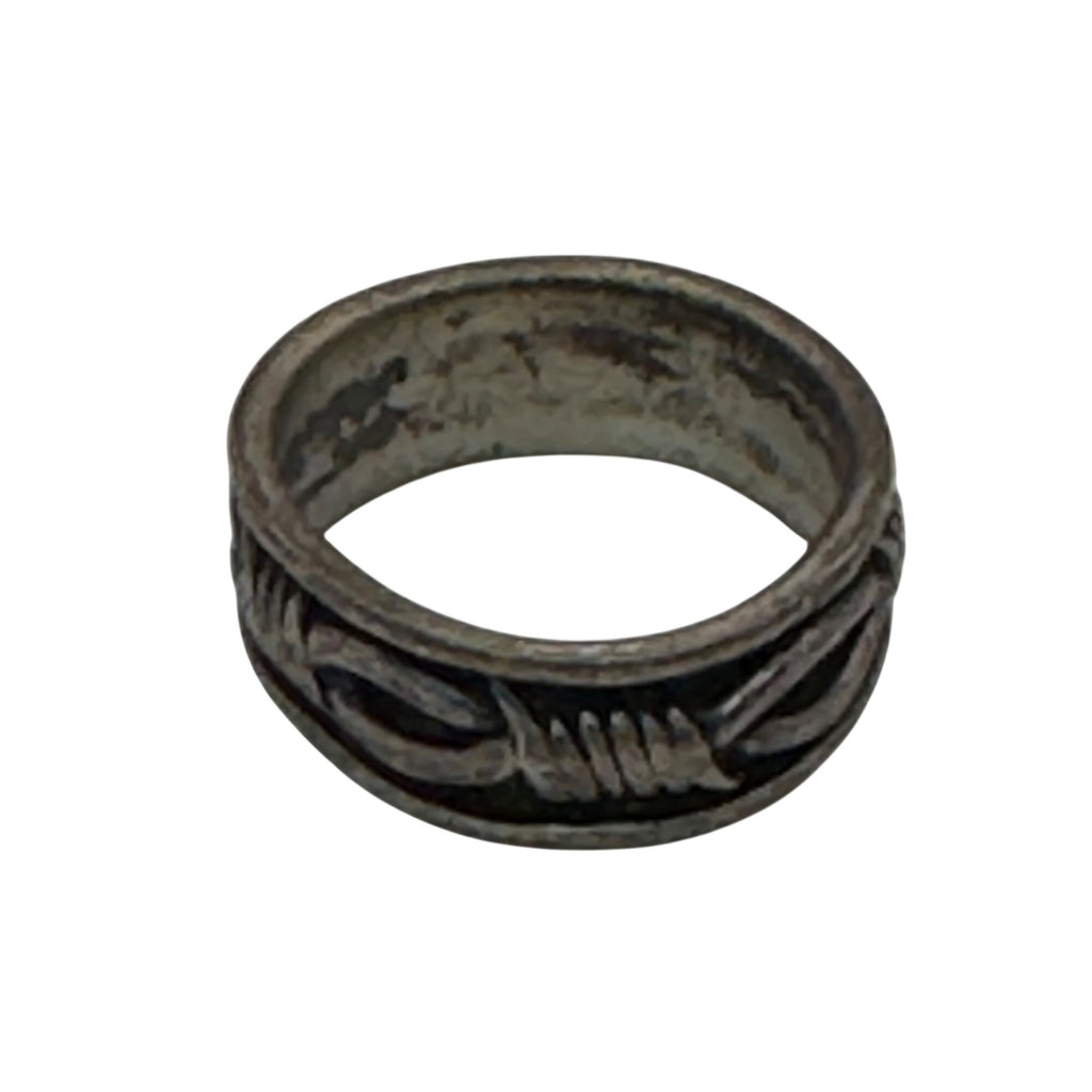 Handcrafted Solid 925 Sterling Silver Barbed Wire Biker Rocker Punk Ring 6.5