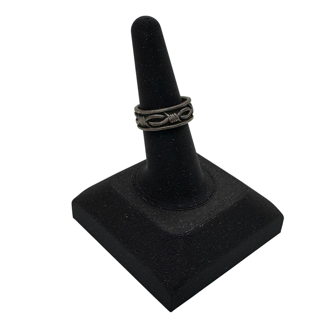 Handcrafted Solid 925 Sterling Silver Barbed Wire Biker Rocker Punk Ring 6.5