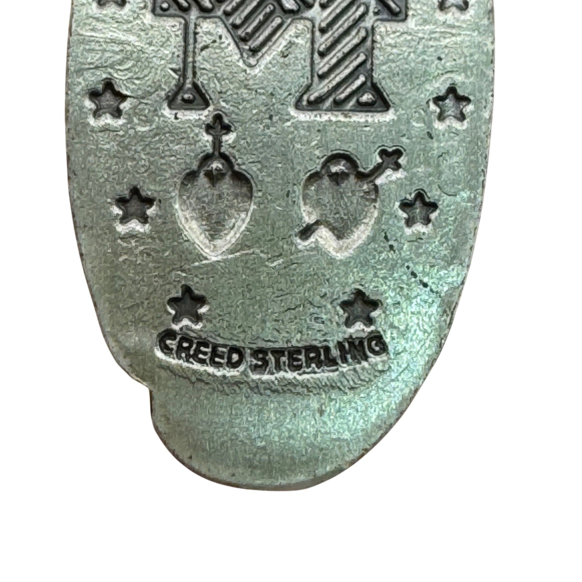 CREED 925 Sterling Silver Antique Art Deco St Mary Miraculous Medal Pendant 1830