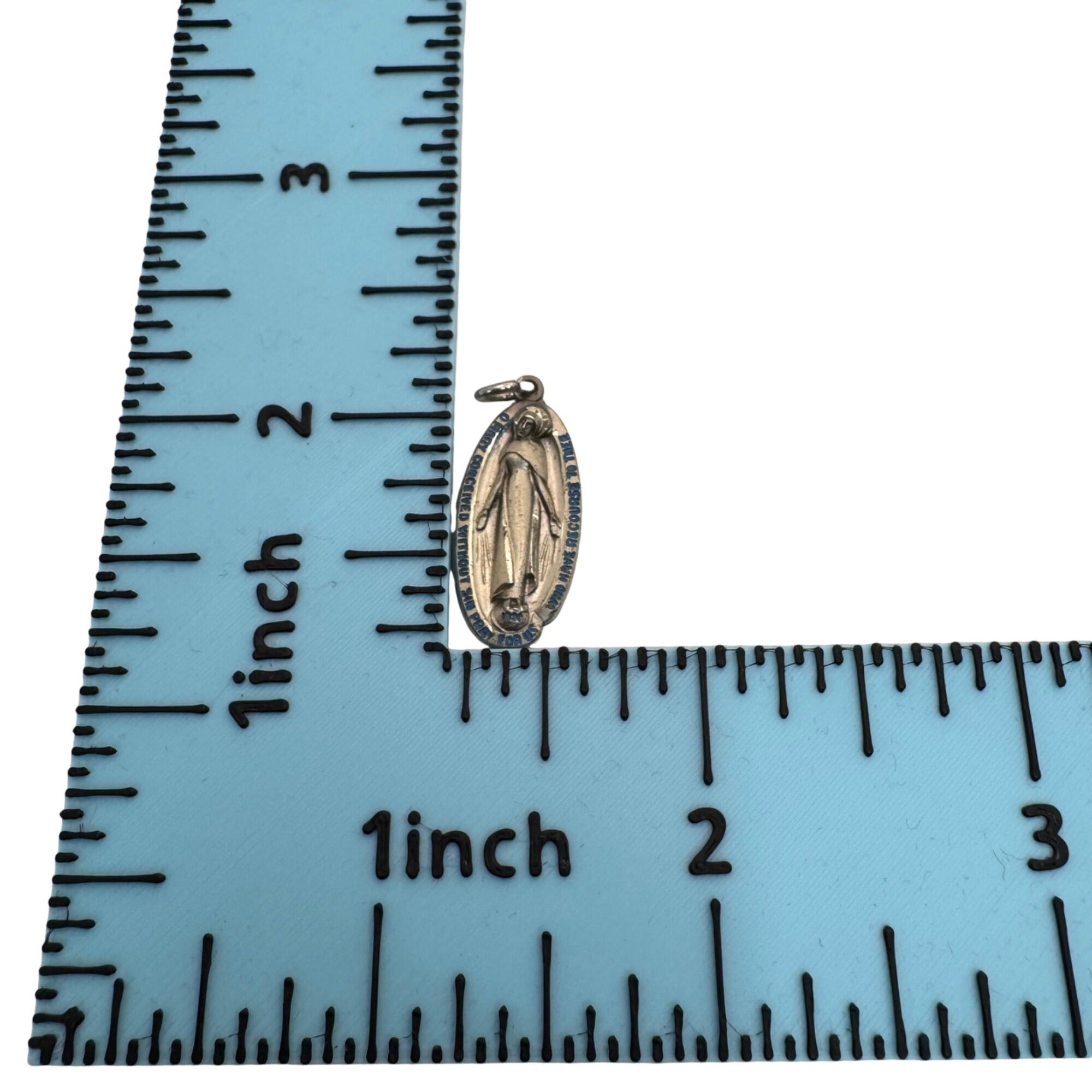 CREED 925 Sterling Silver Antique Art Deco St Mary Miraculous Medal Pendant 1830