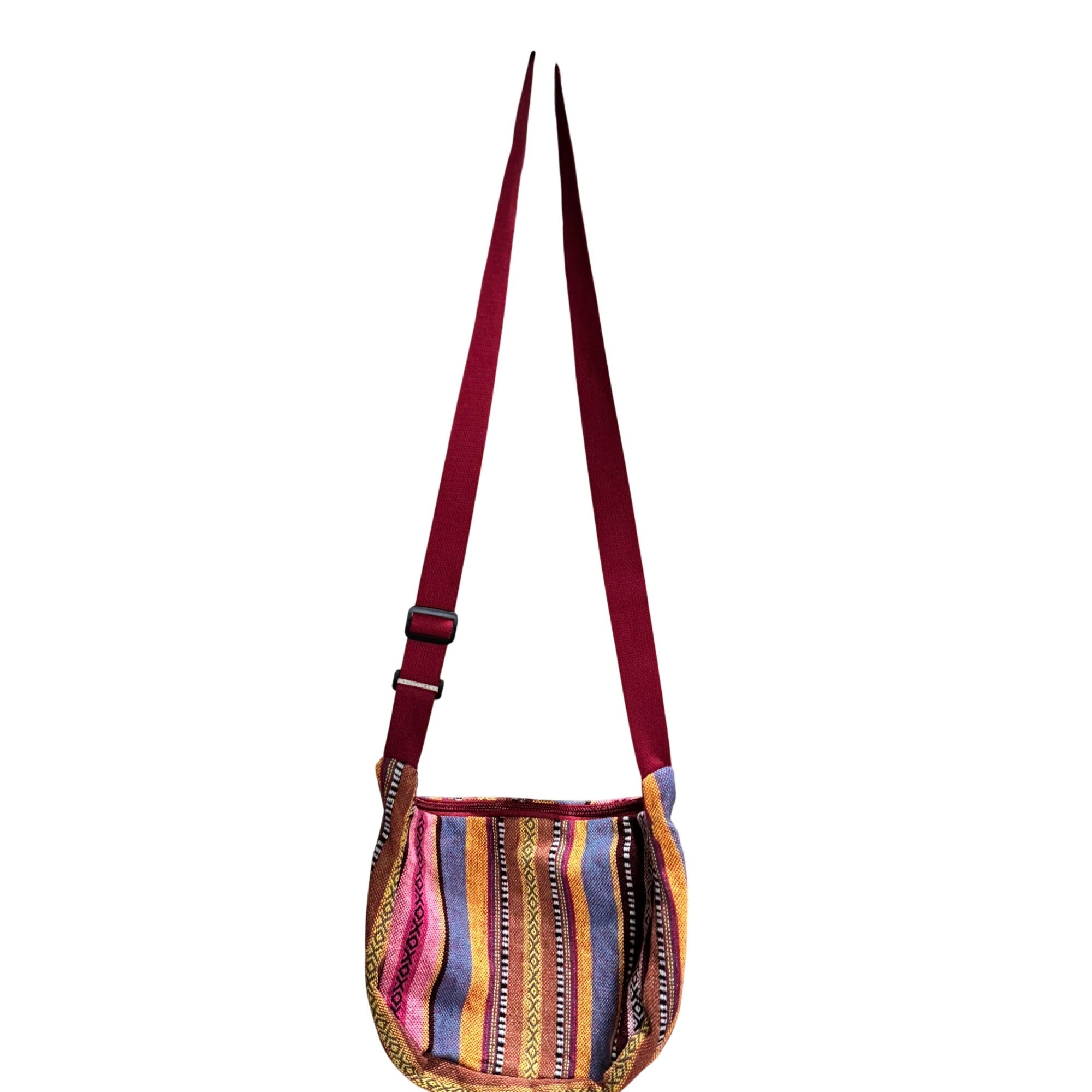 Hippie Boho Reggae Jamaican Style Colourful Stitched Cross Body Hip Adjustable