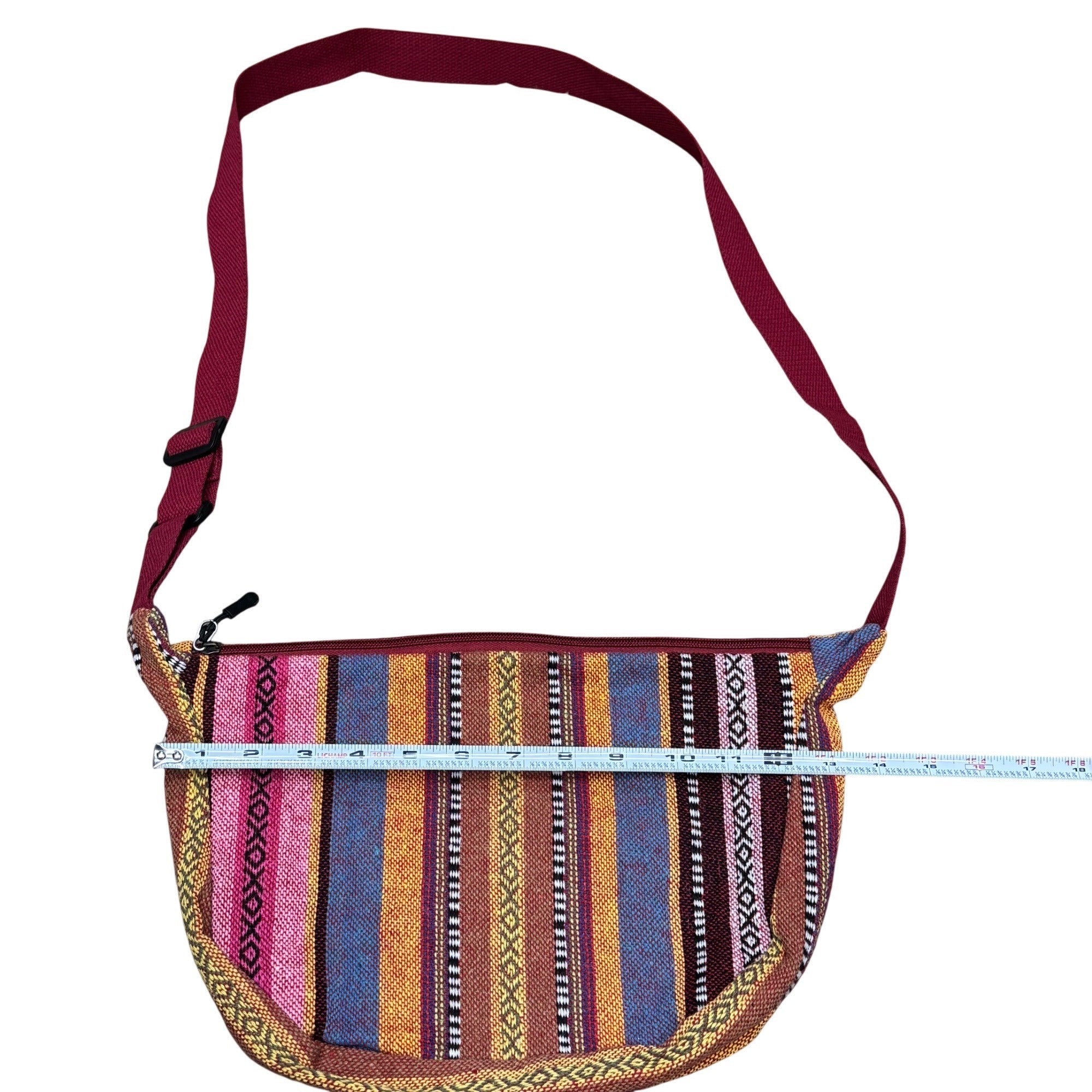 Hippie Boho Reggae Jamaican Style Colourful Stitched Cross Body Hip Adjustable