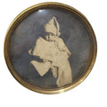 Antique Brass Round Frame Portrait Vintage Baby Photograph Easel Back Mini 3.5"