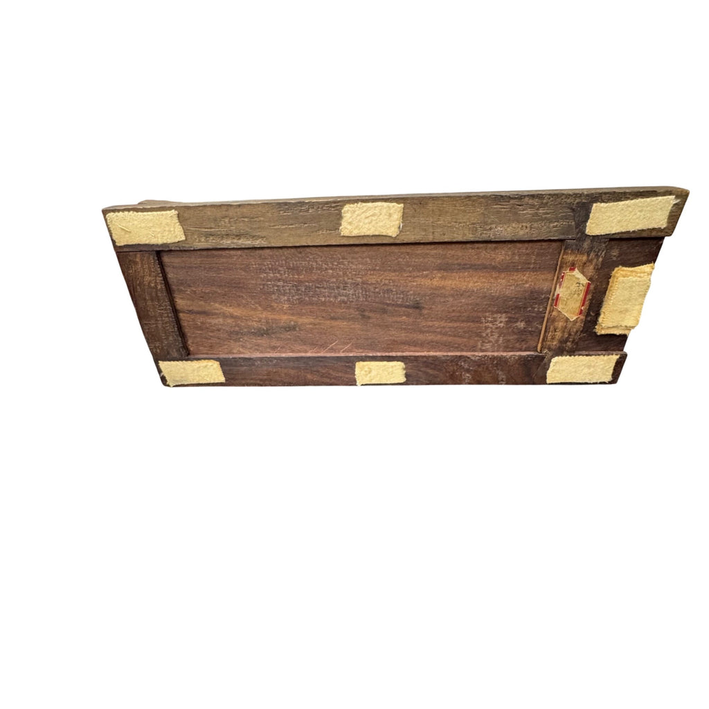 Hand-Carved Victorian Wooden Book Slide Stand Floral Grape Vine Folding 13"