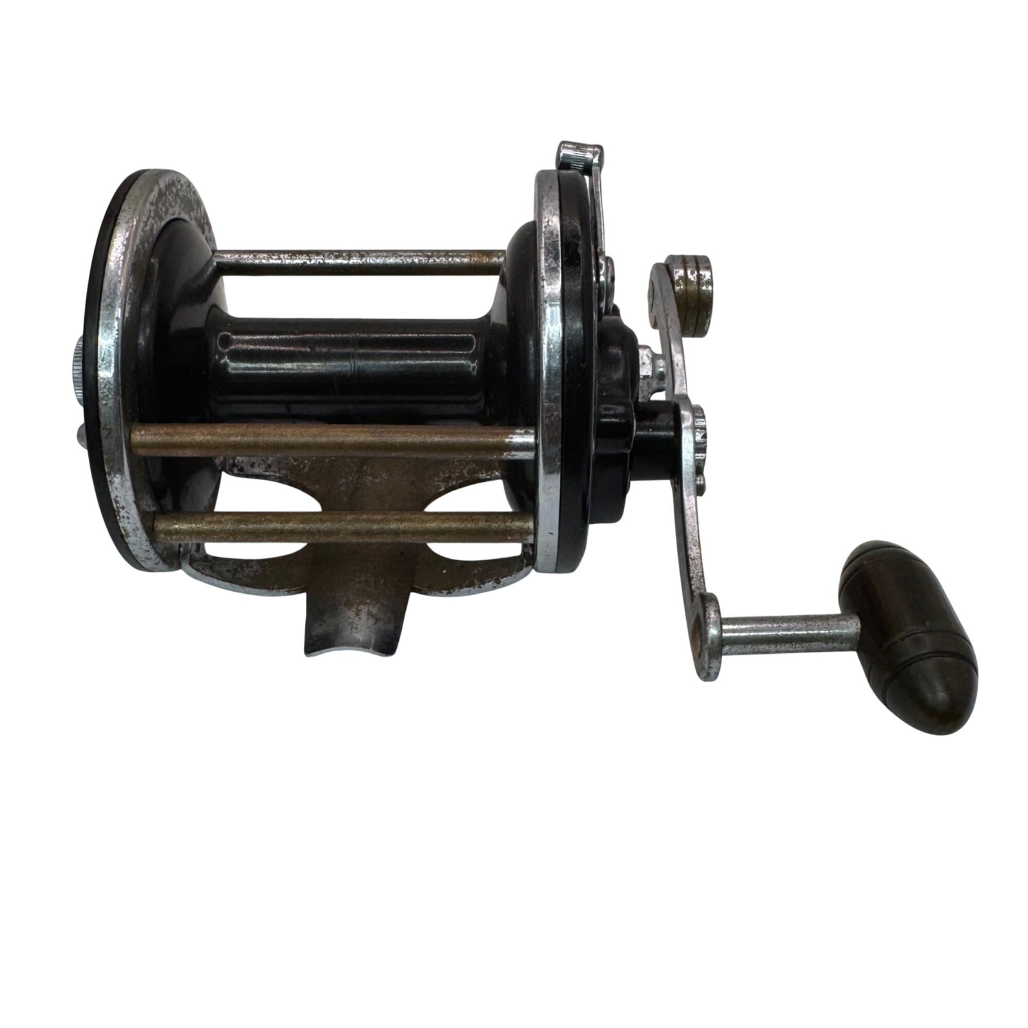 Vintage Penn No. 155 Fishing Reel Made In USA Black Silver 3" Saltwater Casting