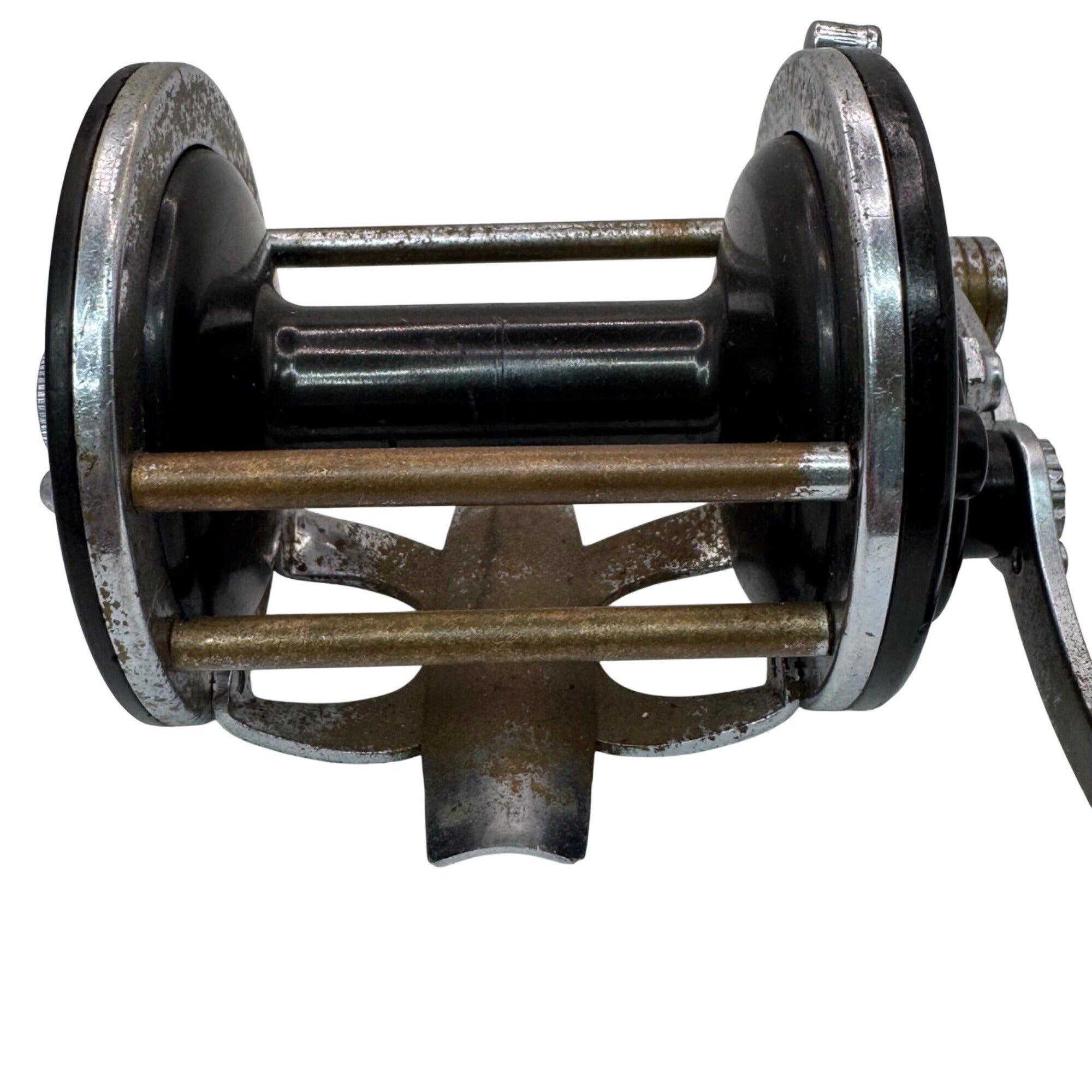 Vintage Penn No. 155 Fishing Reel Made In USA Black Silver 3" Saltwater Casting