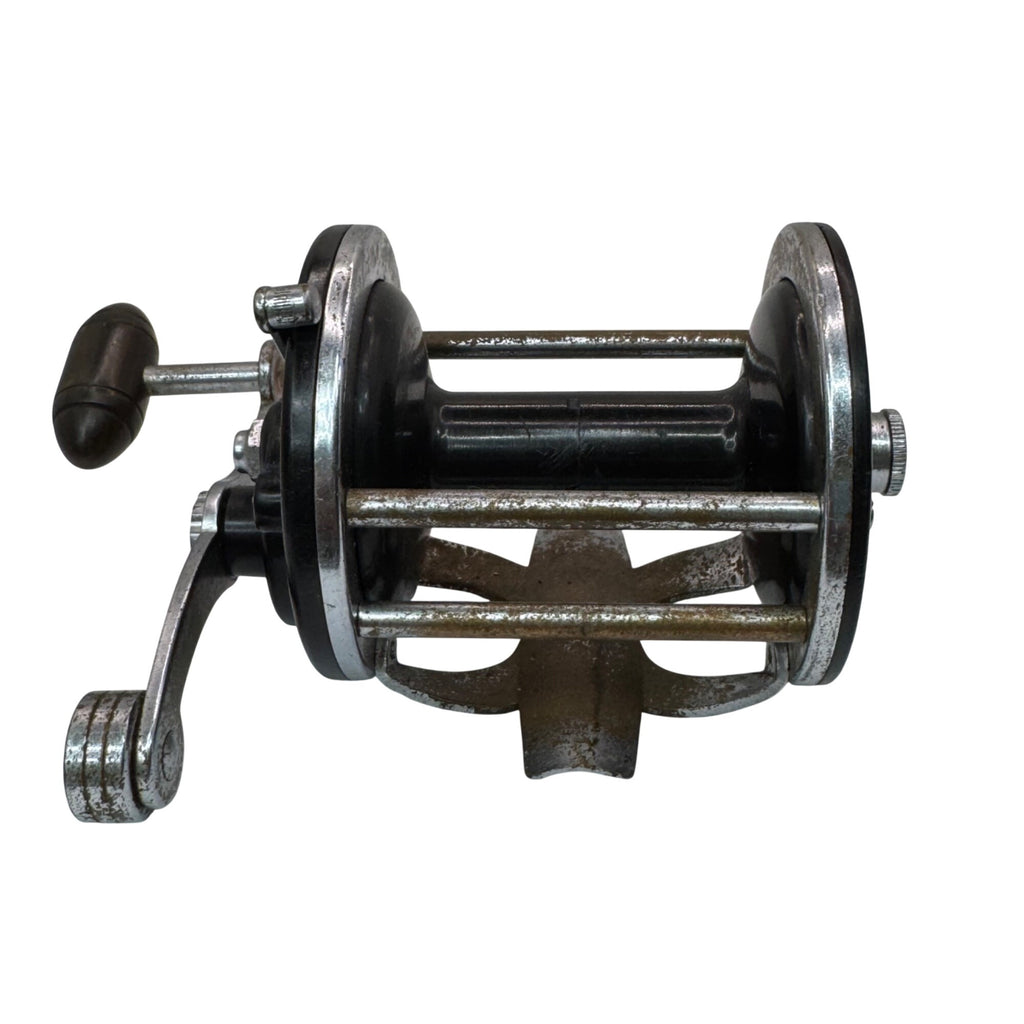 Vintage Penn No. 155 Fishing Reel Made In USA Black Silver 3" Saltwater Casting