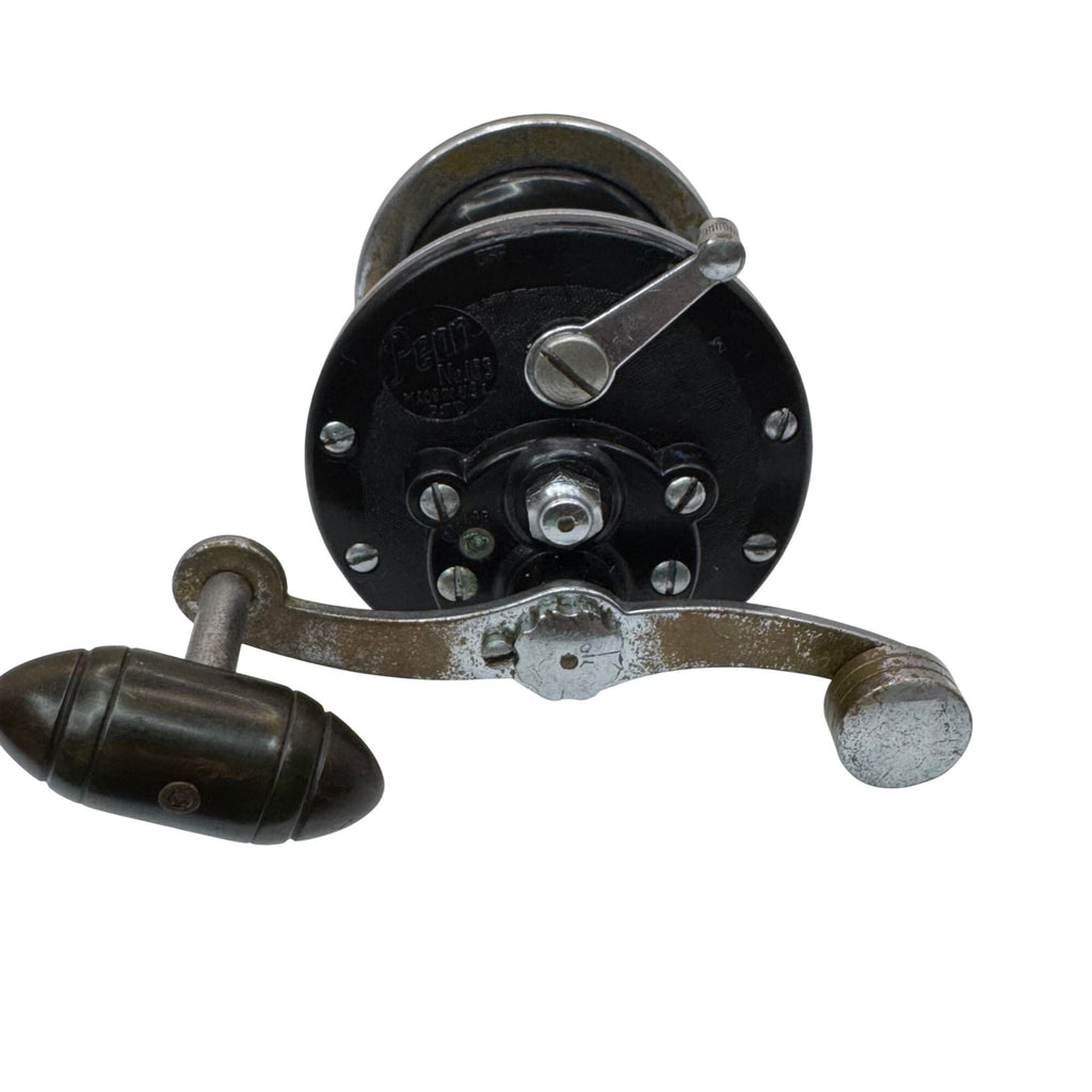 Vintage Penn No. 155 Fishing Reel Made In USA Black Silver 3" Saltwater Casting