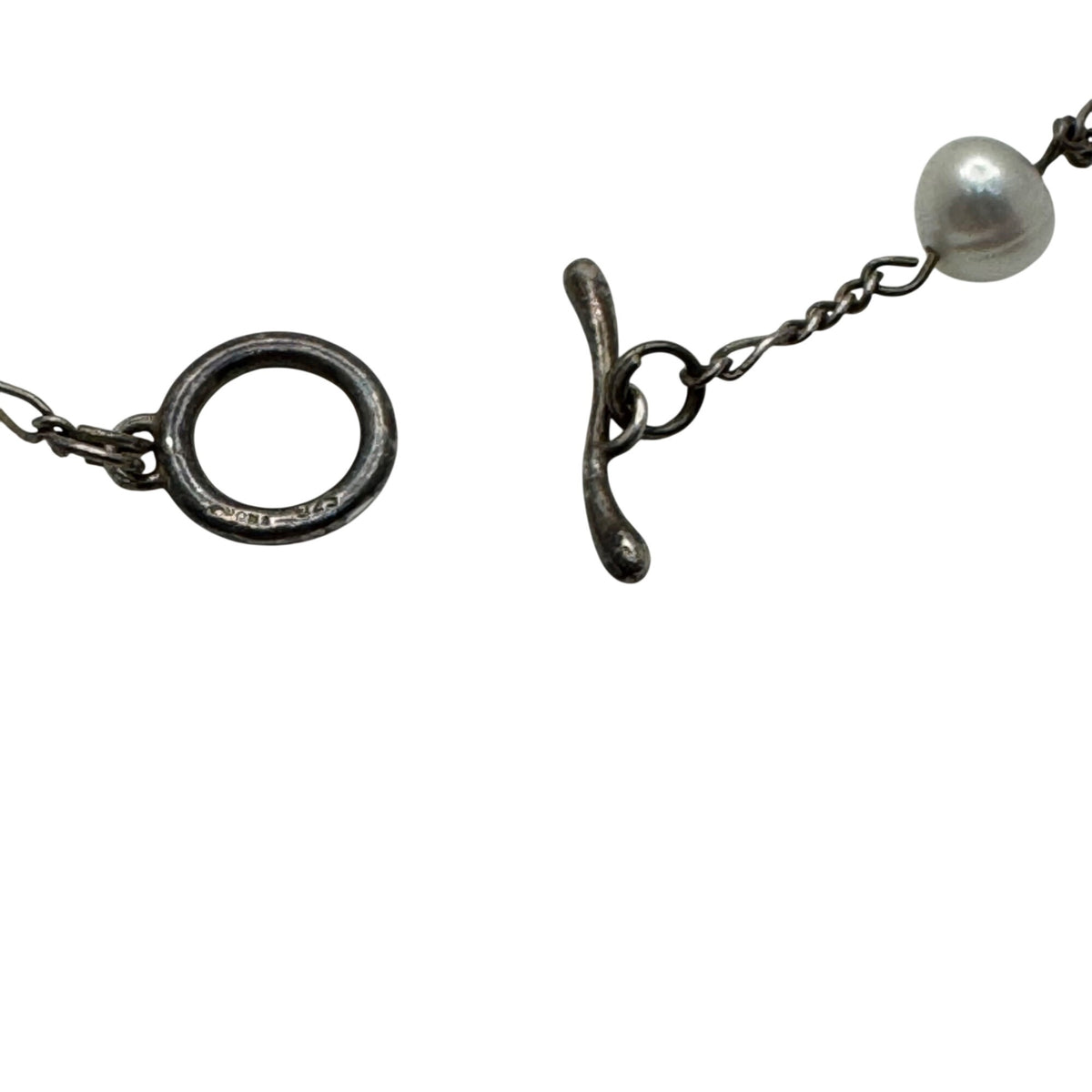 Artisan Crafted Sterling Silver Freshwater Pearl Choker Hand Made Necklace 15"