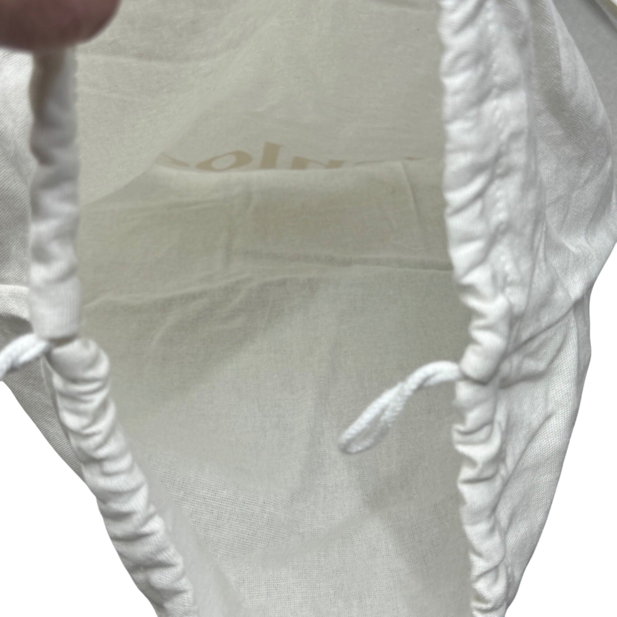 Chloé White Cotton Drawstring Dust Bag 13x25 Extra Large Shoes Boots Accessories