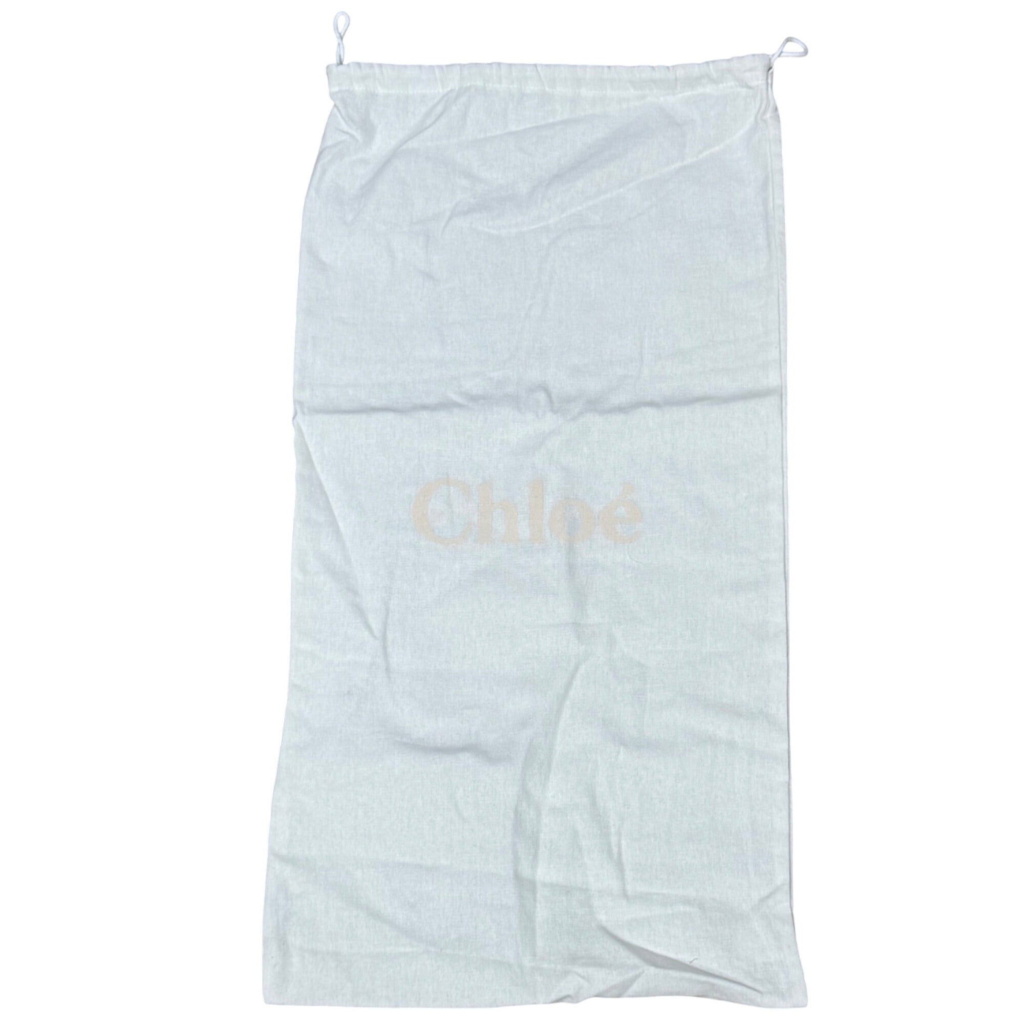 Chloé White Cotton Drawstring Dust Bag 13x25 Extra Large Shoes Boots Accessories