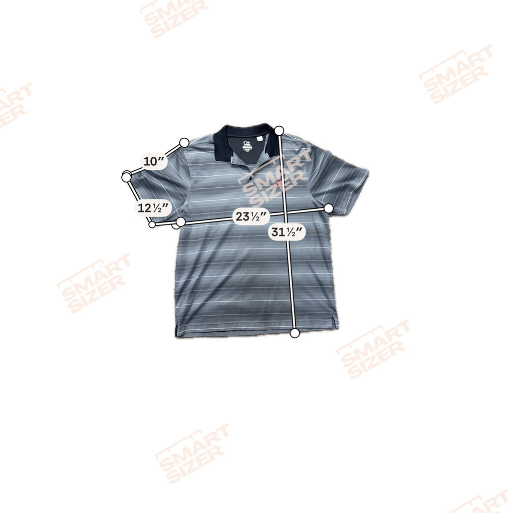 Alabama Crimson Tide Cutter & Buck Mens XL CB DryTec Polo Shirt Gray Striped