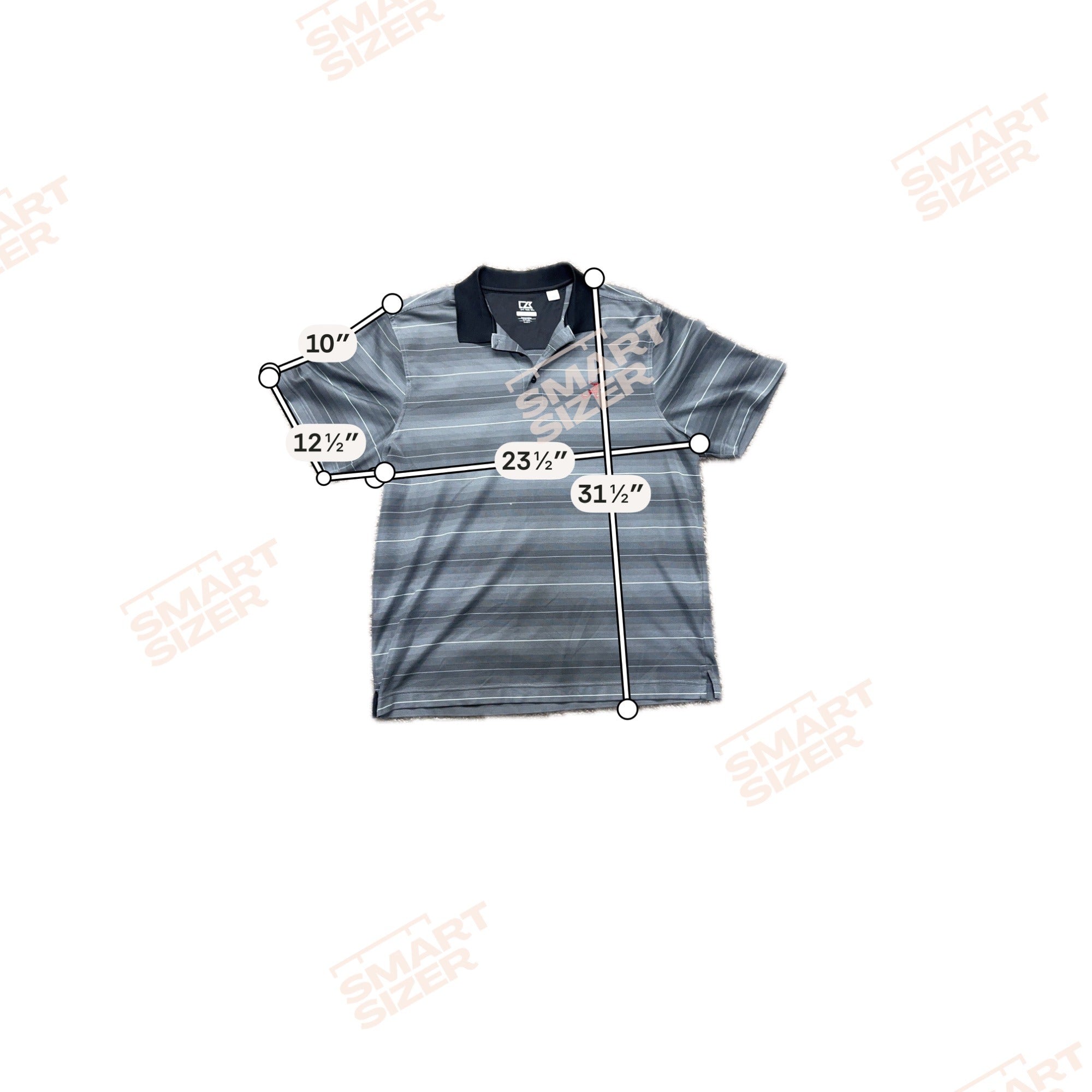 Alabama Crimson Tide Cutter & Buck Mens XL CB DryTec Polo Shirt Gray Striped