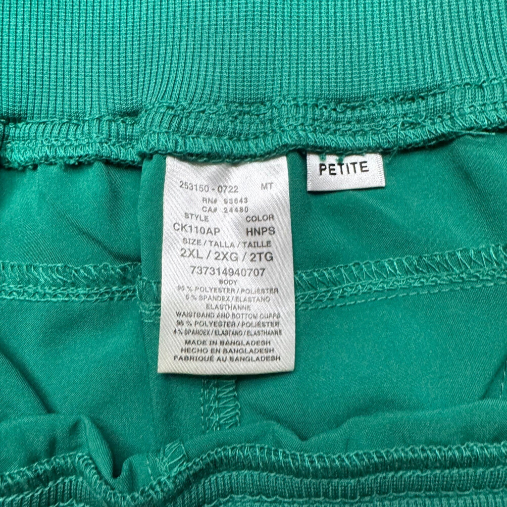 Cherokee Infinity Petite 2XL Scrub Pants Green  Joggers Elastic Ankle NEW w Tags